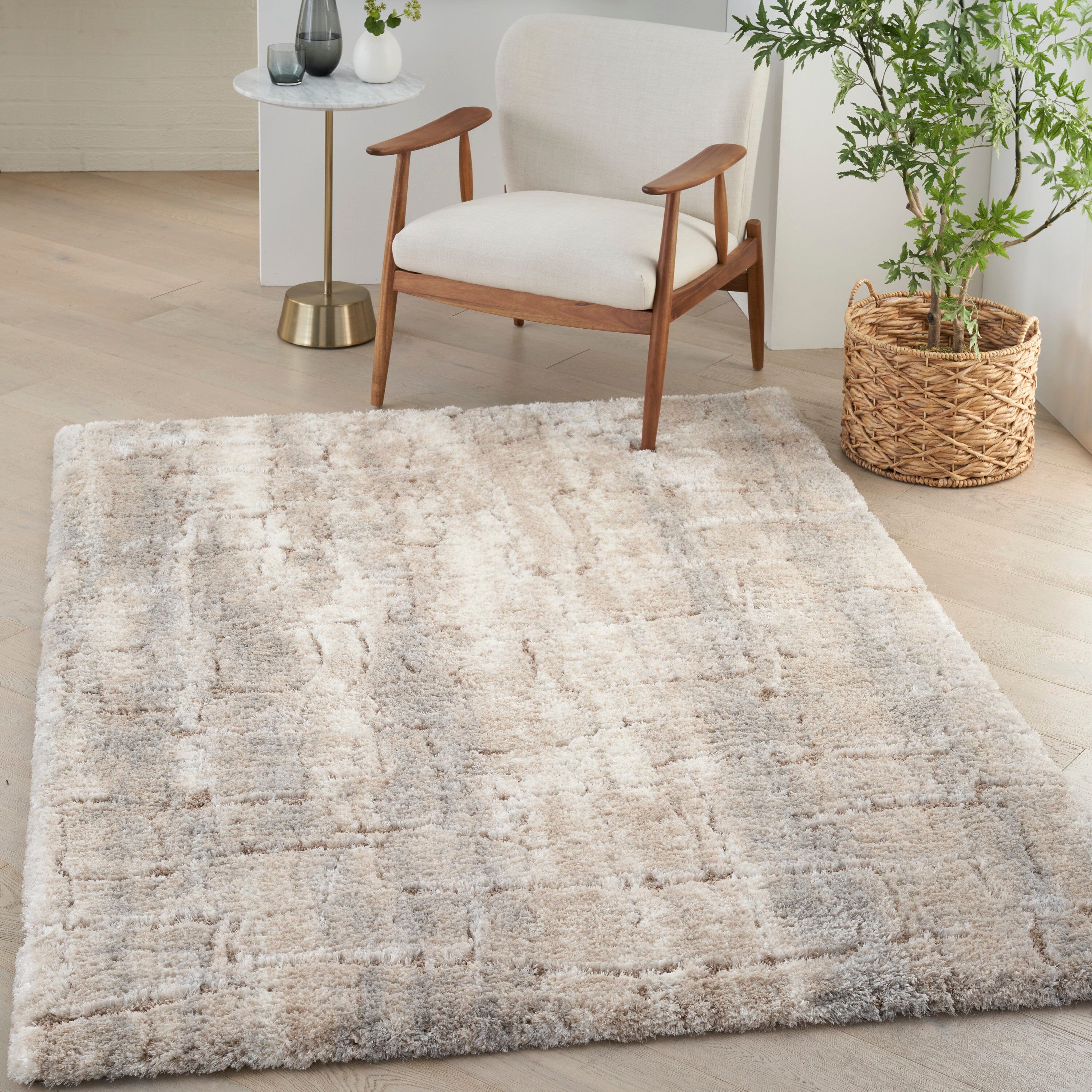 Nourison Dreamy Shag 4' x 6' Ivory Beige Shag Indoor Rug Rug Nourison