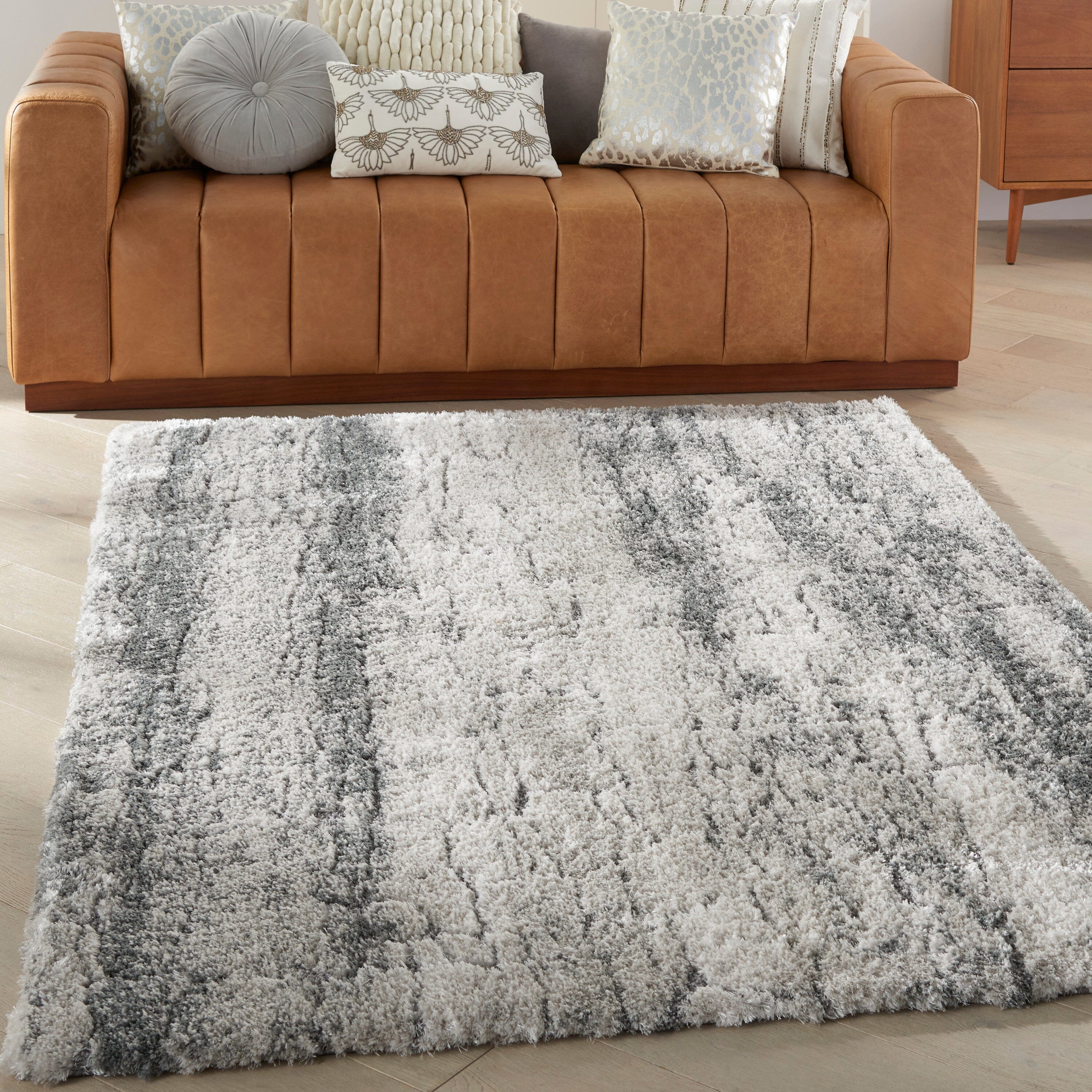 Nourison Dreamy Shag 4' x 6' Ivory/Charcoal Shag Indoor Rug Rug Nourison