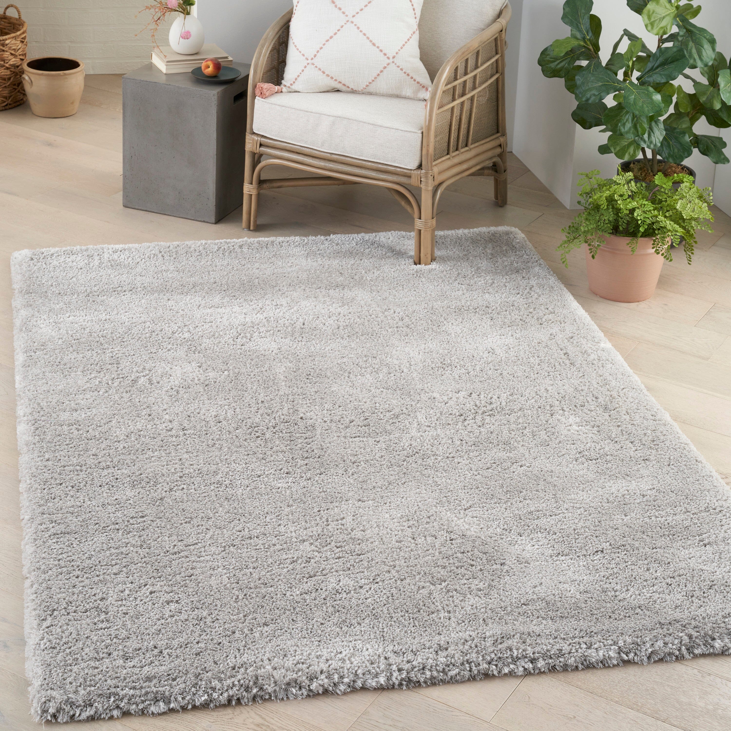 Nourison Dreamy Shag 4' x 6' Silver Shag Indoor Rug Rug Nourison