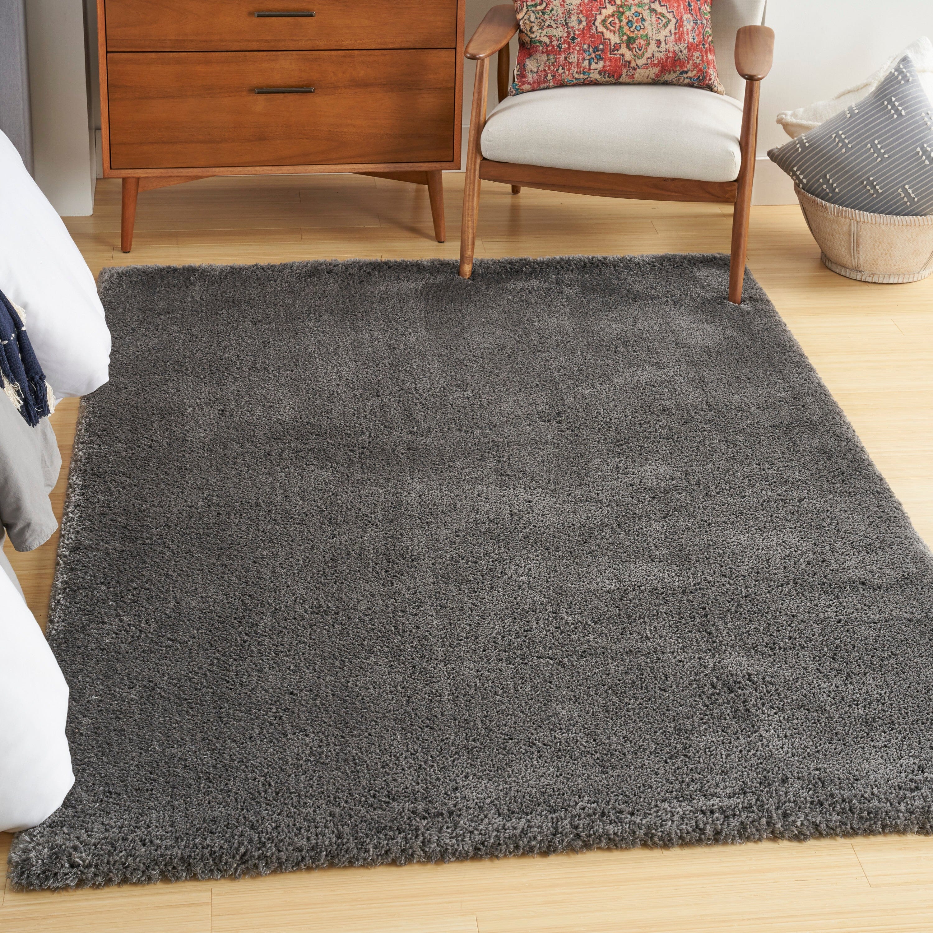 Nourison Dreamy Shag 5'3" x 7'3" Grey Shag Indoor Rug Rug Nourison