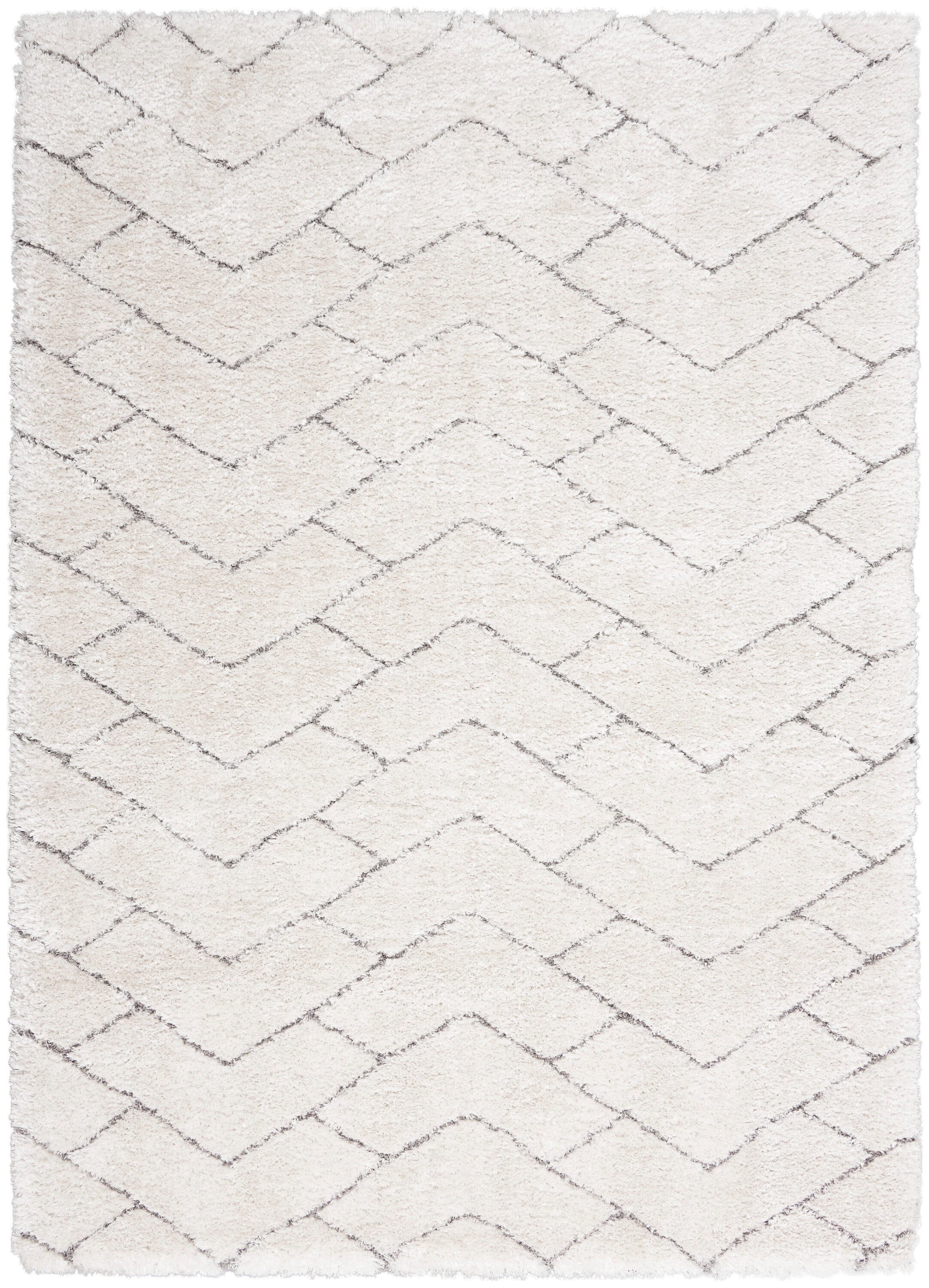 Nourison Dreamy Shag 5'3" x 7'3" Ivory/Grey Shag Indoor Rug Rug Nourison