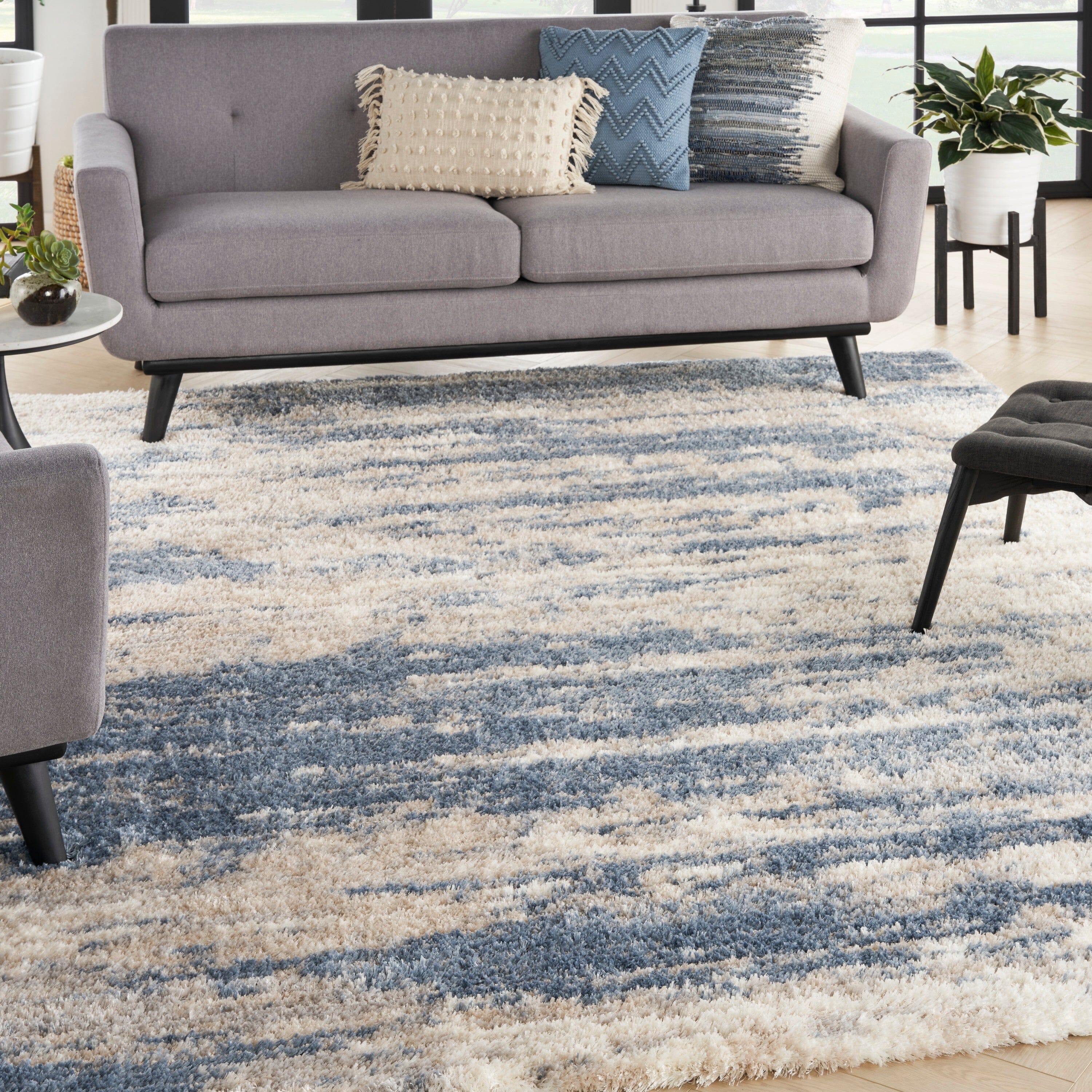 Nourison Ultra Plush Shag ULP01 Light Grey Area Rug