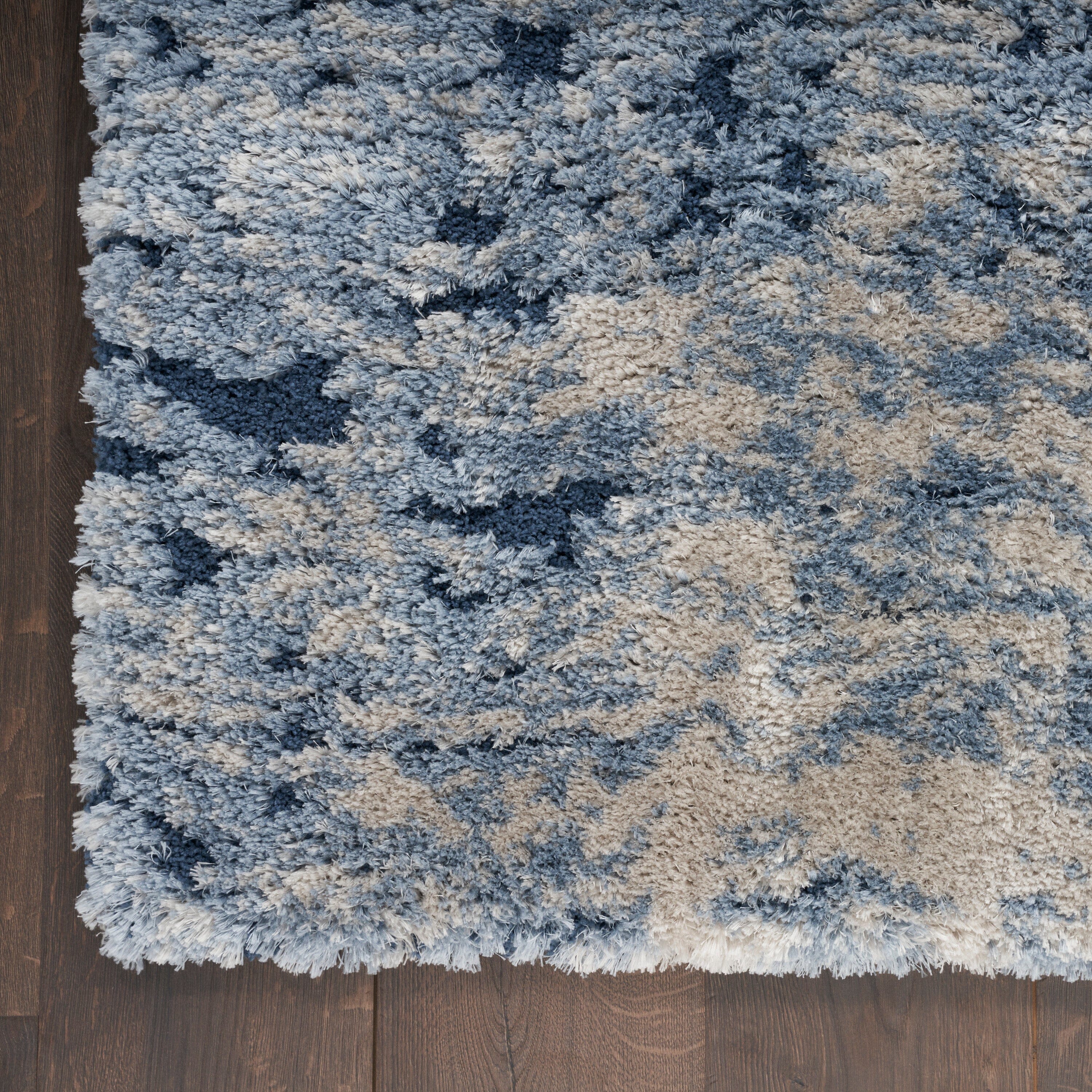 Nourison Dreamy Shag 6'7" x 9'2" Light Blue Shag Indoor Rug Rug Nourison