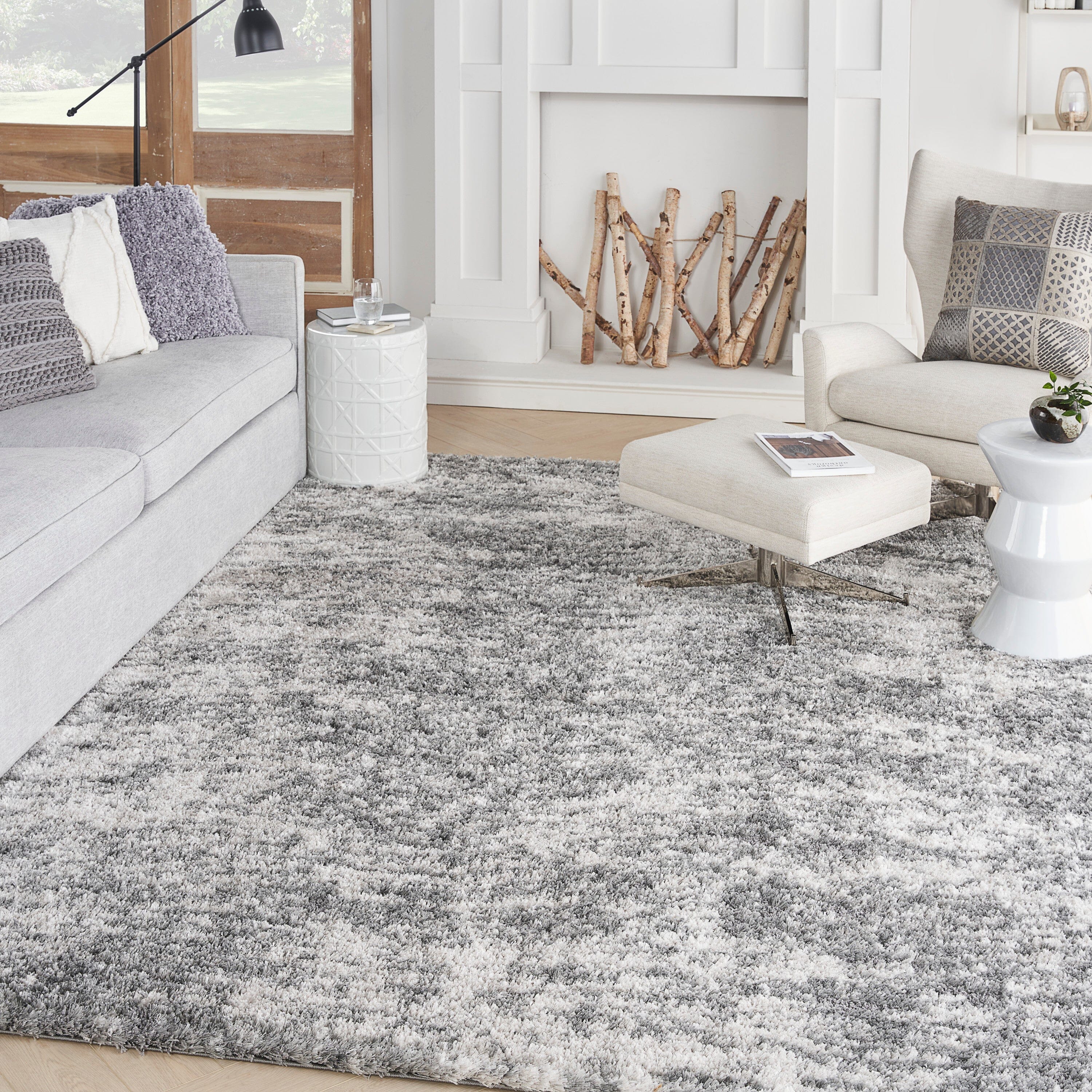 Nourison Dreamy Shag 7'10" x 9'10" Charcoal Grey Shag Indoor Rug Rug Nourison