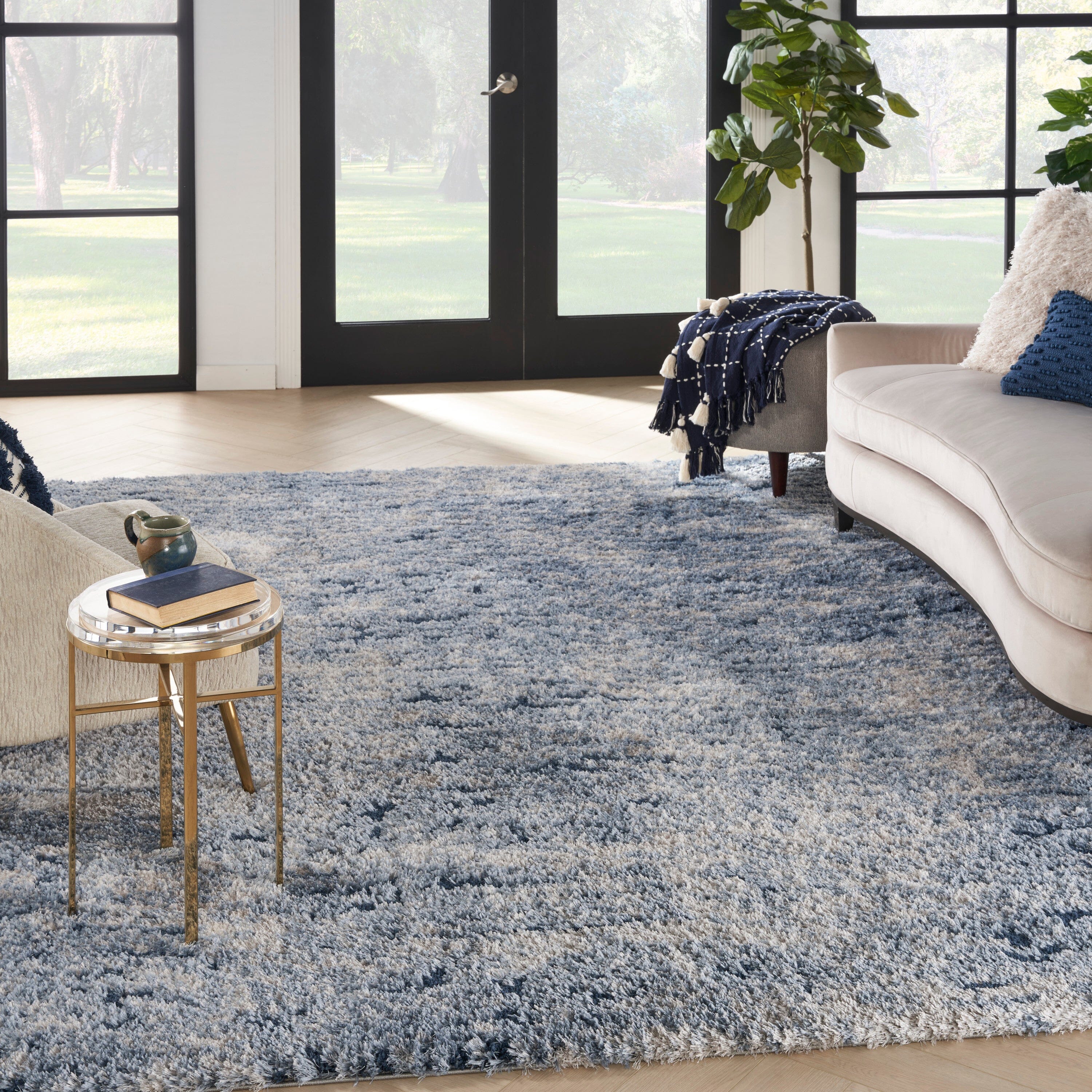 Nourison Dreamy Shag 9' x 12' Light Blue Shag Indoor Rug Rug Nourison