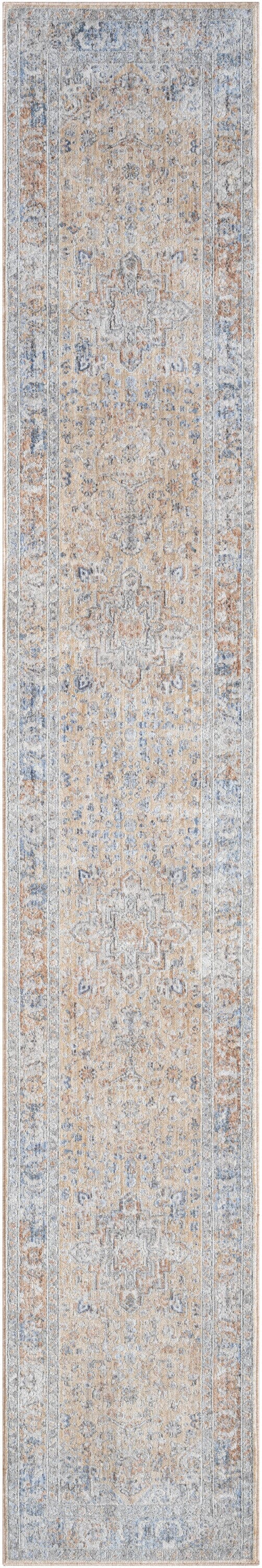Nourison Elegant Heirlooms 2'2" x 8' Grey Gold Vintage Indoor Rug Rug Nourison