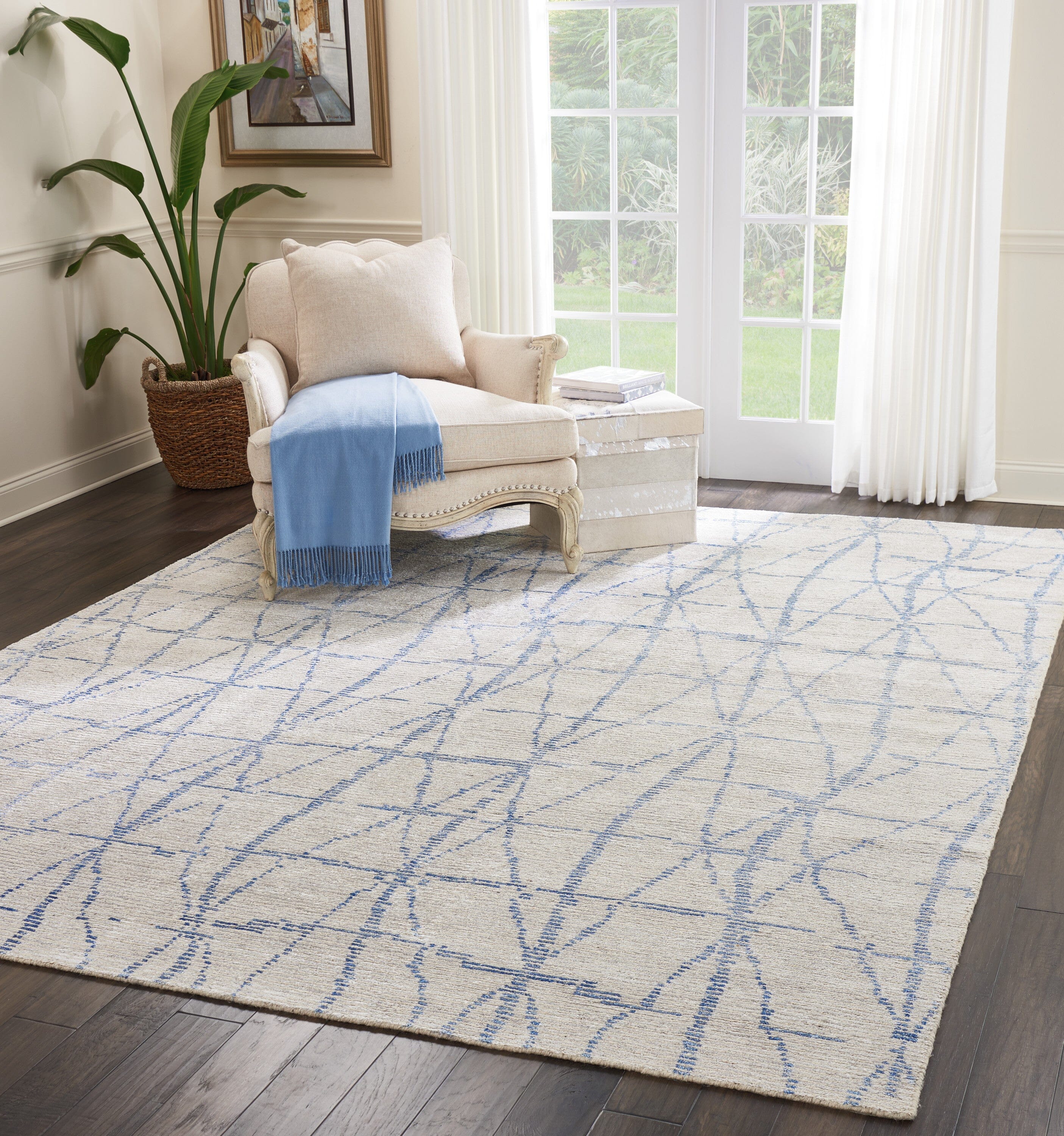 Nourison Ellora 8'6" x 11'6" Sky Scandinavian Indoor Rug Rug Nourison