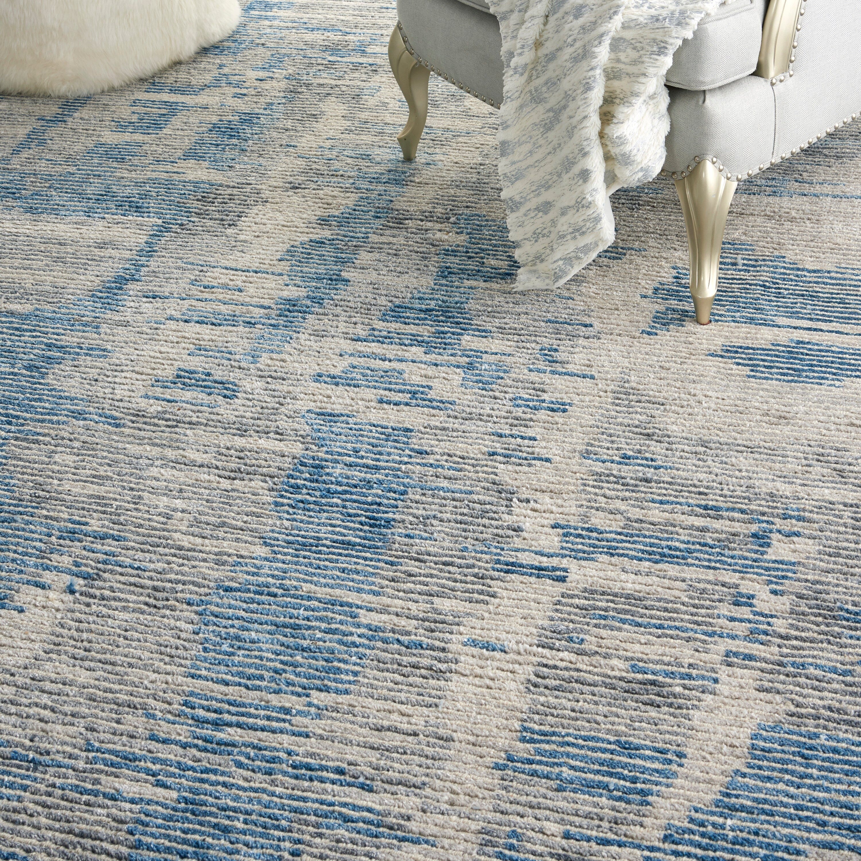 Nourison Ellora 9'9" x 13'9" Blue Modern Indoor Rug Rug Nourison