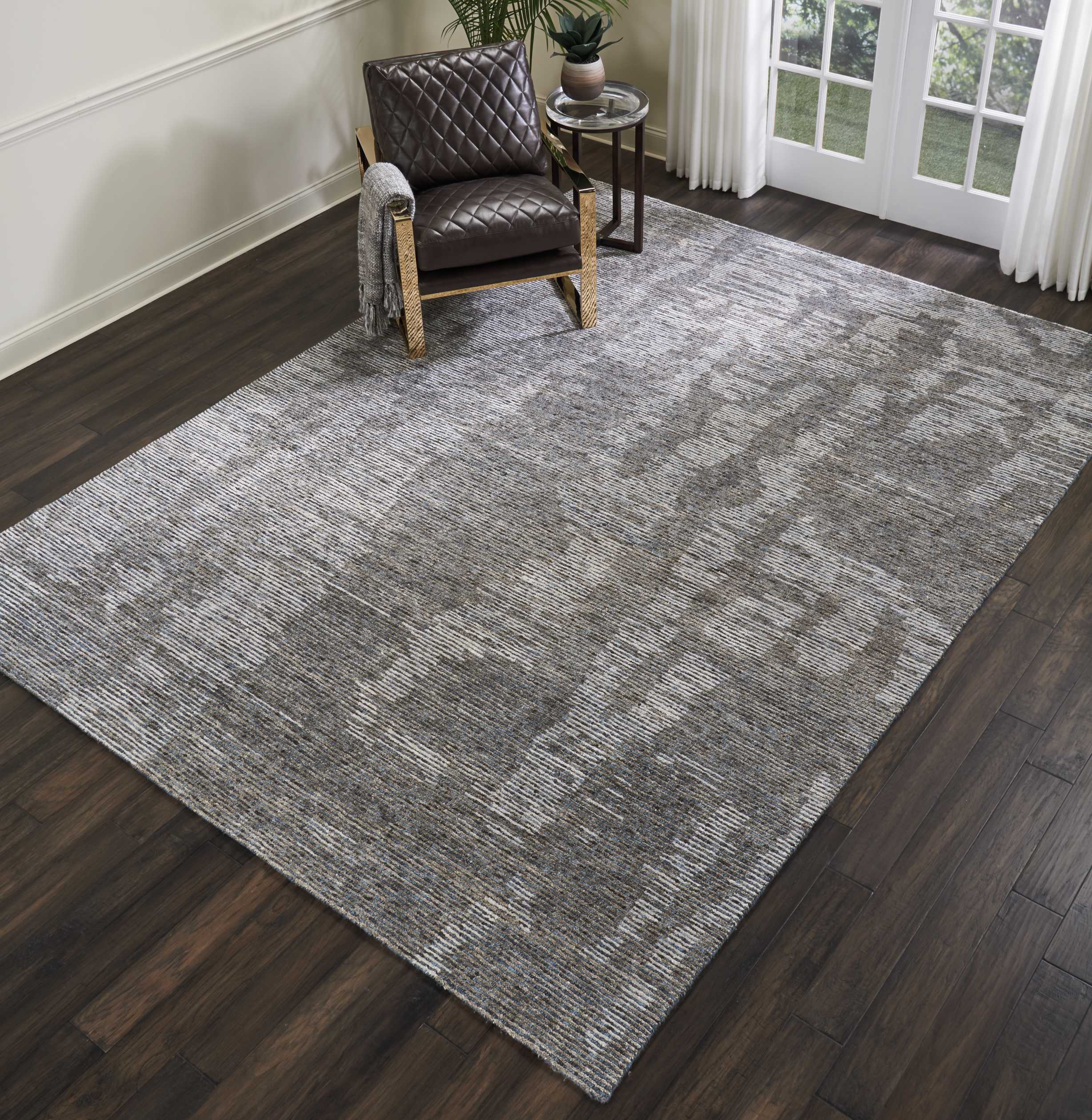 Nourison Ellora 9'9" x 13'9" Slate Modern Indoor Rug Rug Nourison