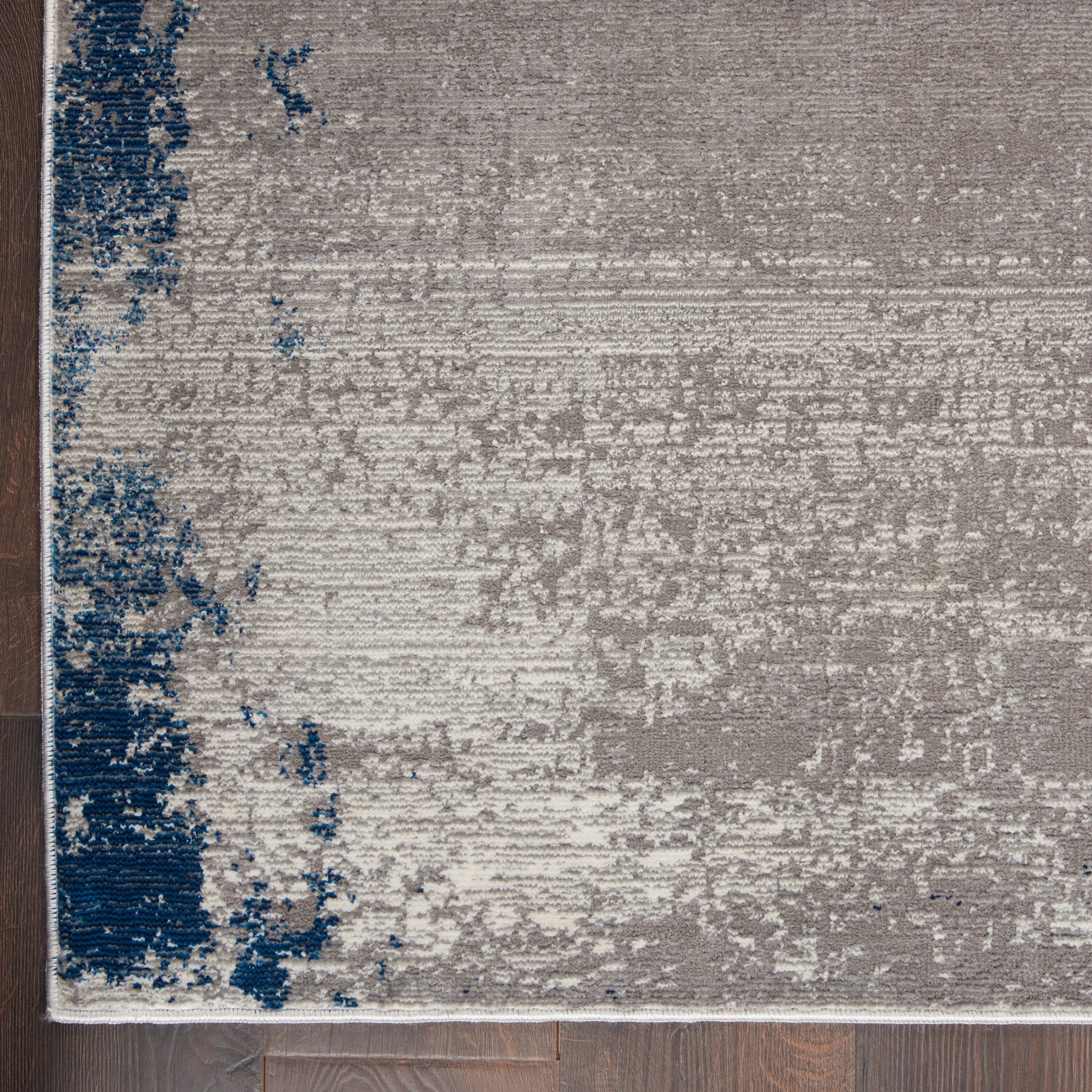 Nourison Etchings 4' x 6' Grey/Navy Modern Indoor Rug Rug Nourison