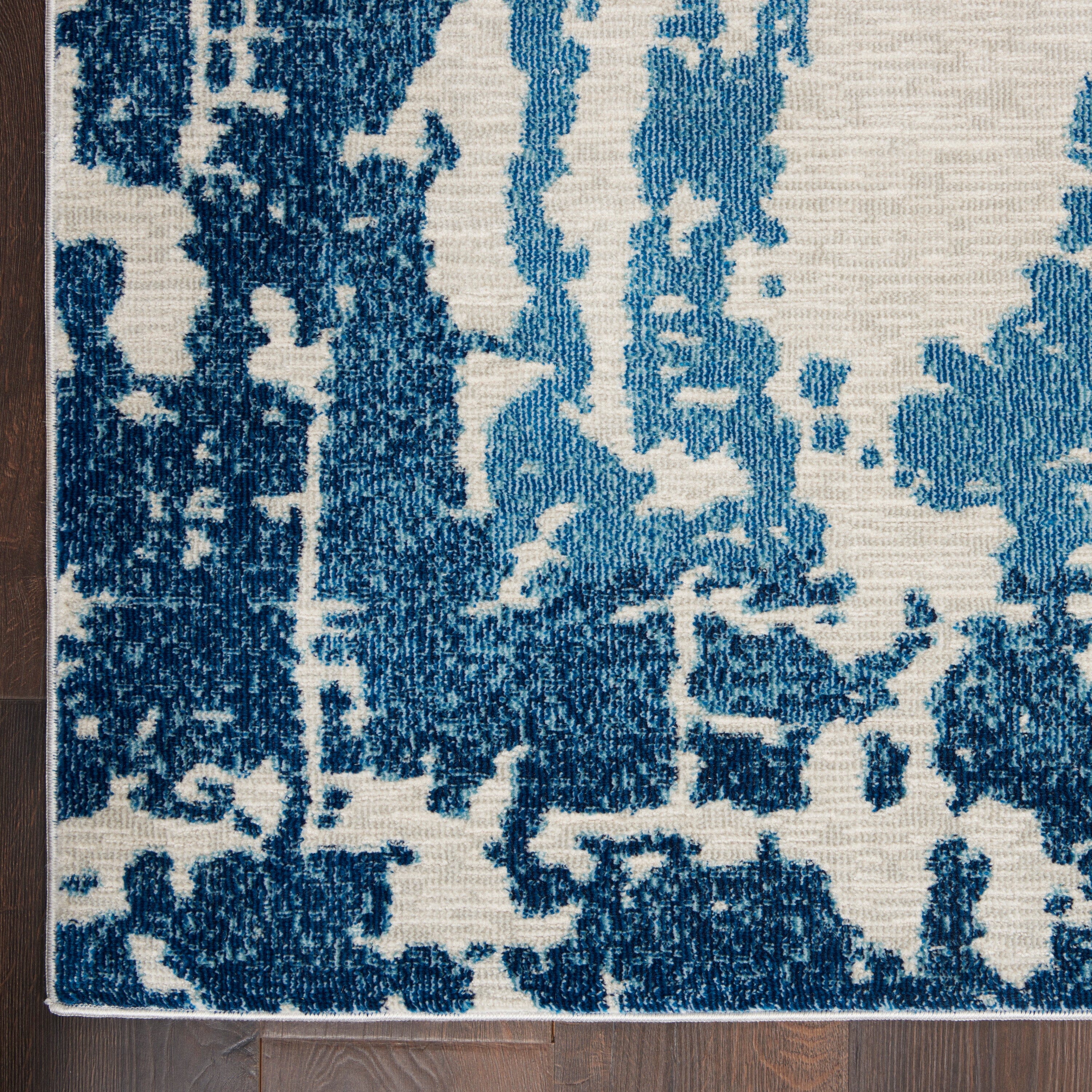 Nourison Etchings 4' x 6' Ivory/Blue Modern Indoor Rug Rug Nourison
