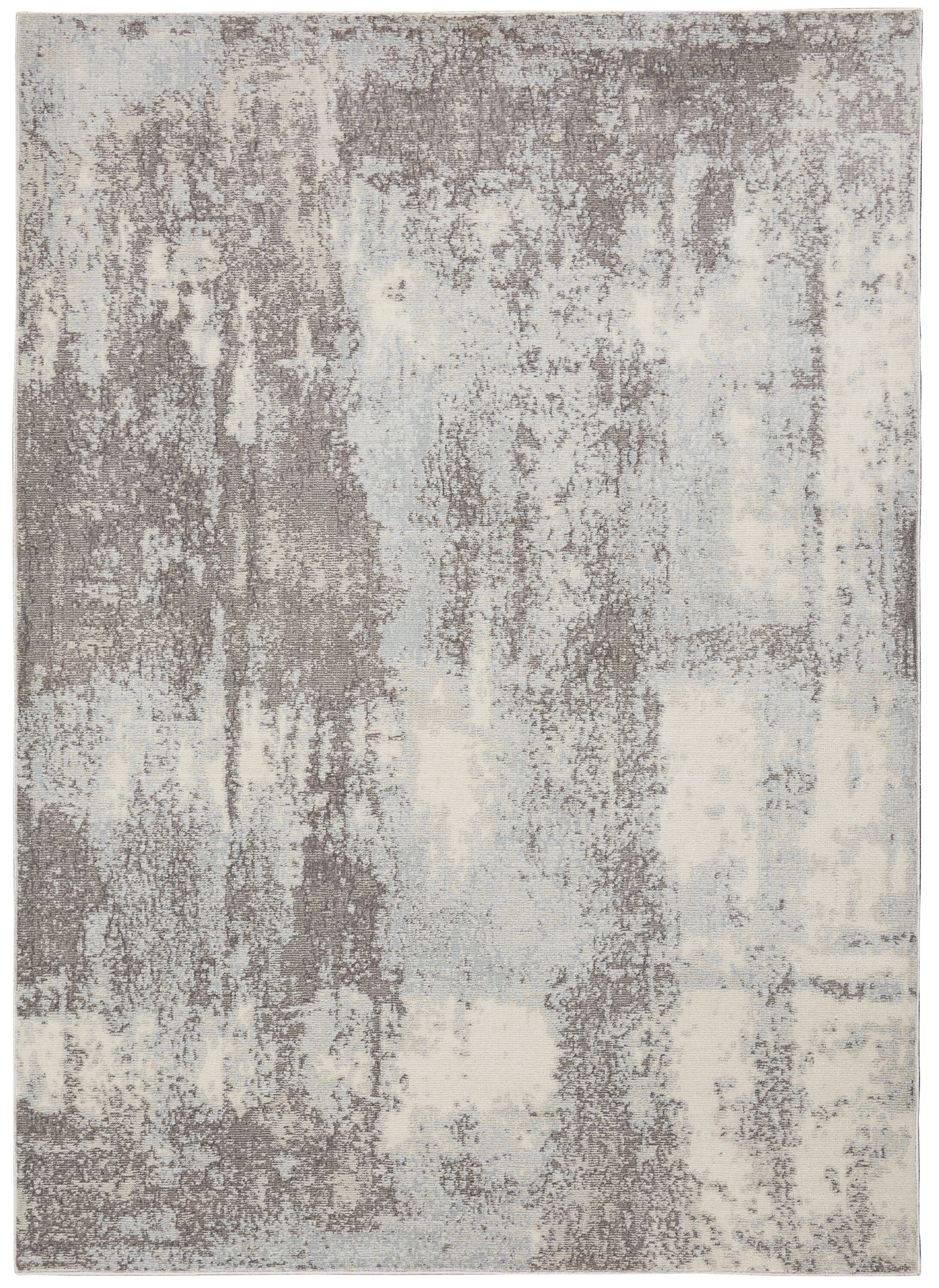 Nourison Etchings 5'3" x 7'3" Grey/Light Blue Modern Indoor Rug Rug Nourison