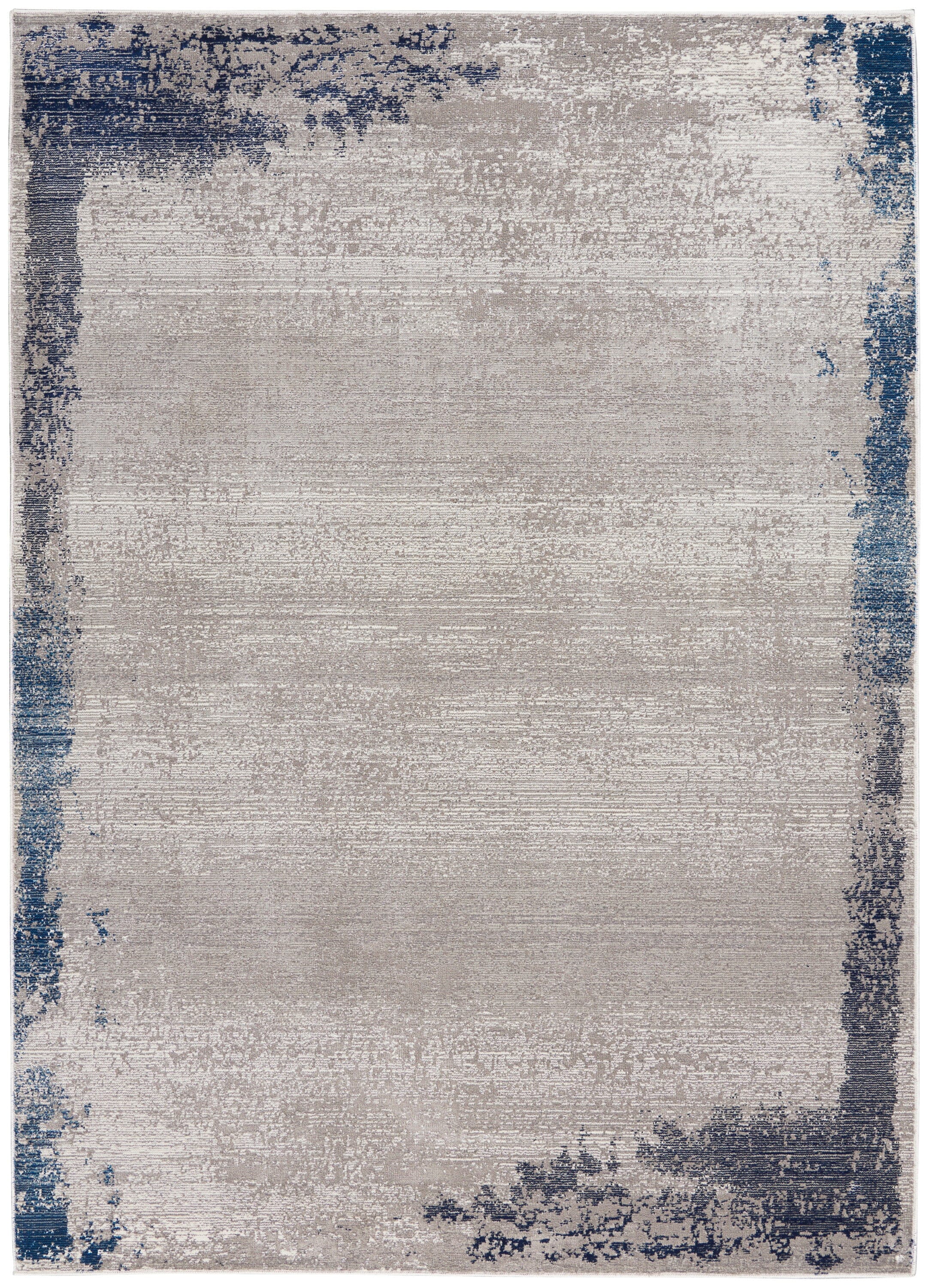 Nourison Etchings 5'3" x 7'3" Grey/Navy Modern Indoor Rug Rug Nourison