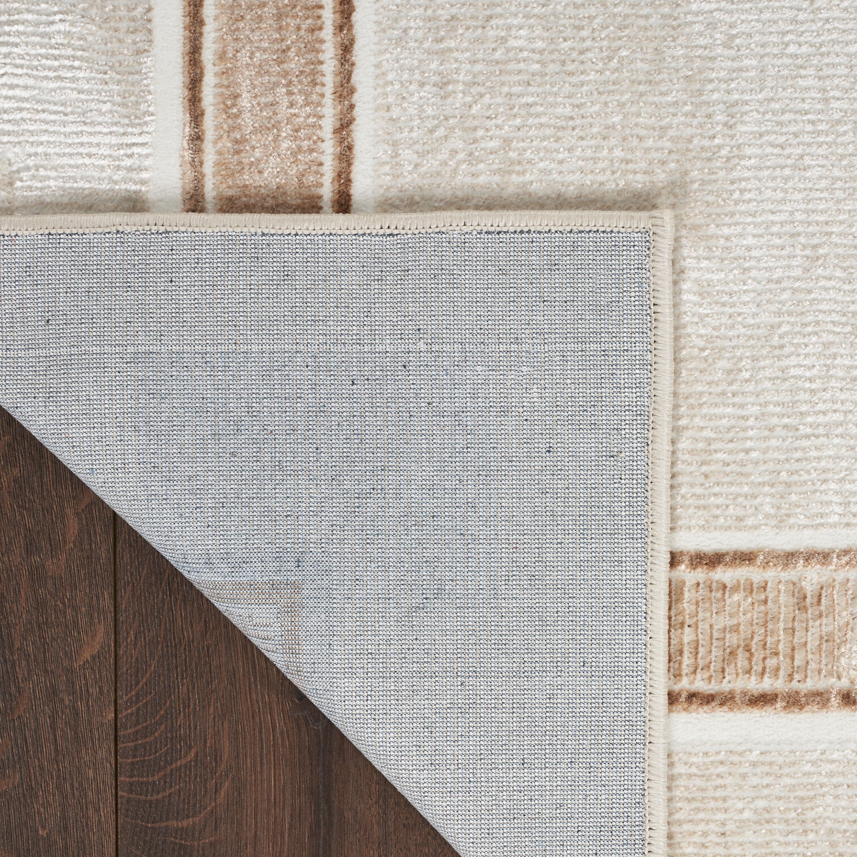 Nourison Glitz 2'3" x 7'6" Ivory Cream Contemporary Indoor Rug Rug Nourison