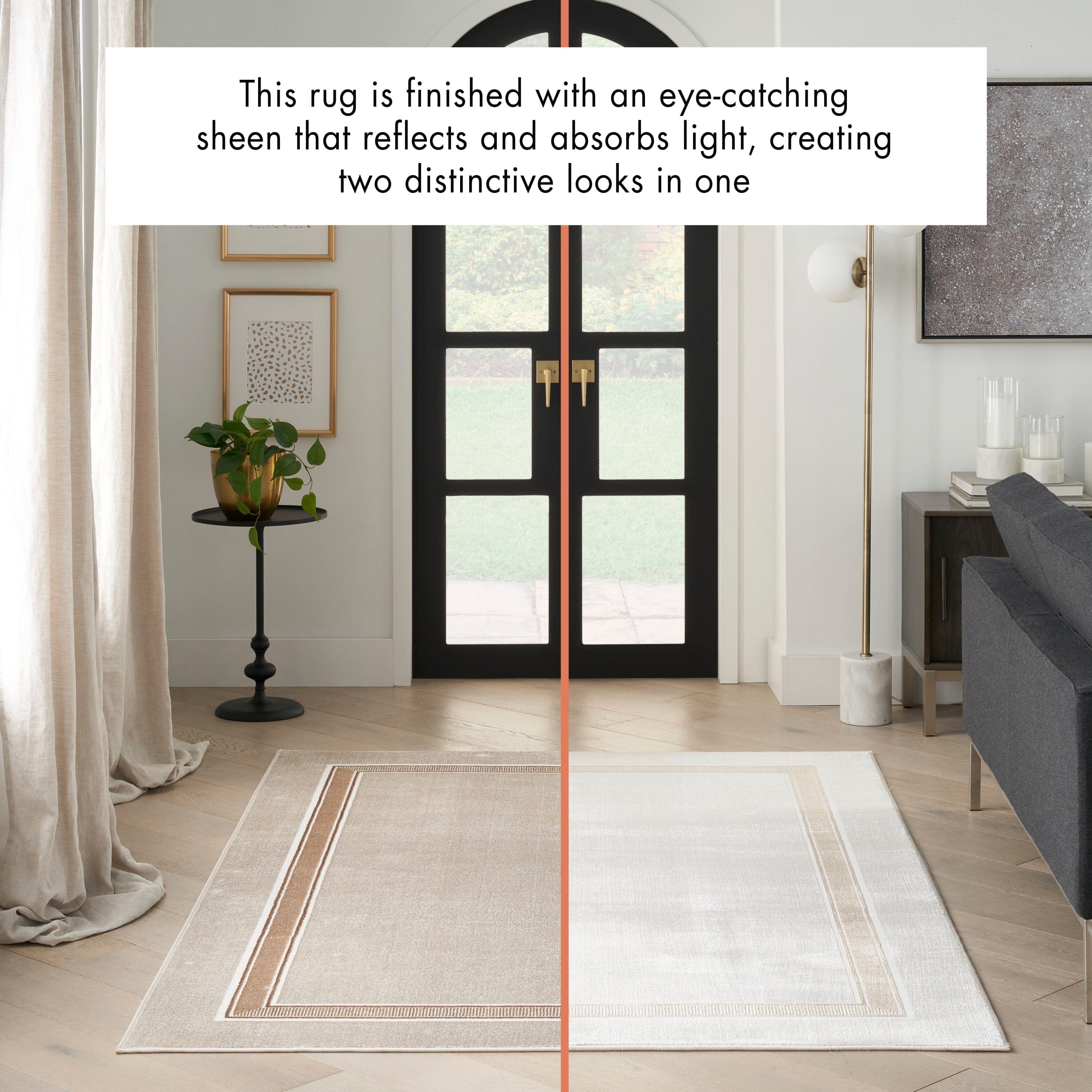 Nourison Glitz 2'3" x 7'6" Ivory Cream Contemporary Indoor Rug Rug Nourison