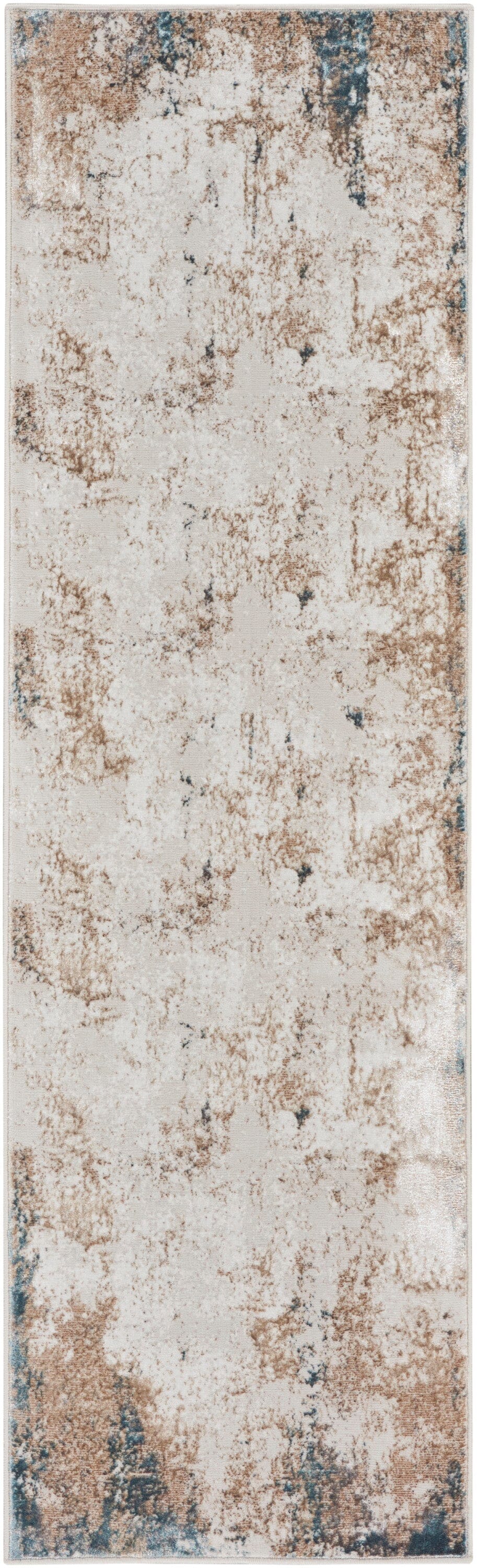 Nourison Glitz 2'3" x 7'6" Taupe/Multi Modern Indoor Rug Rug Nourison