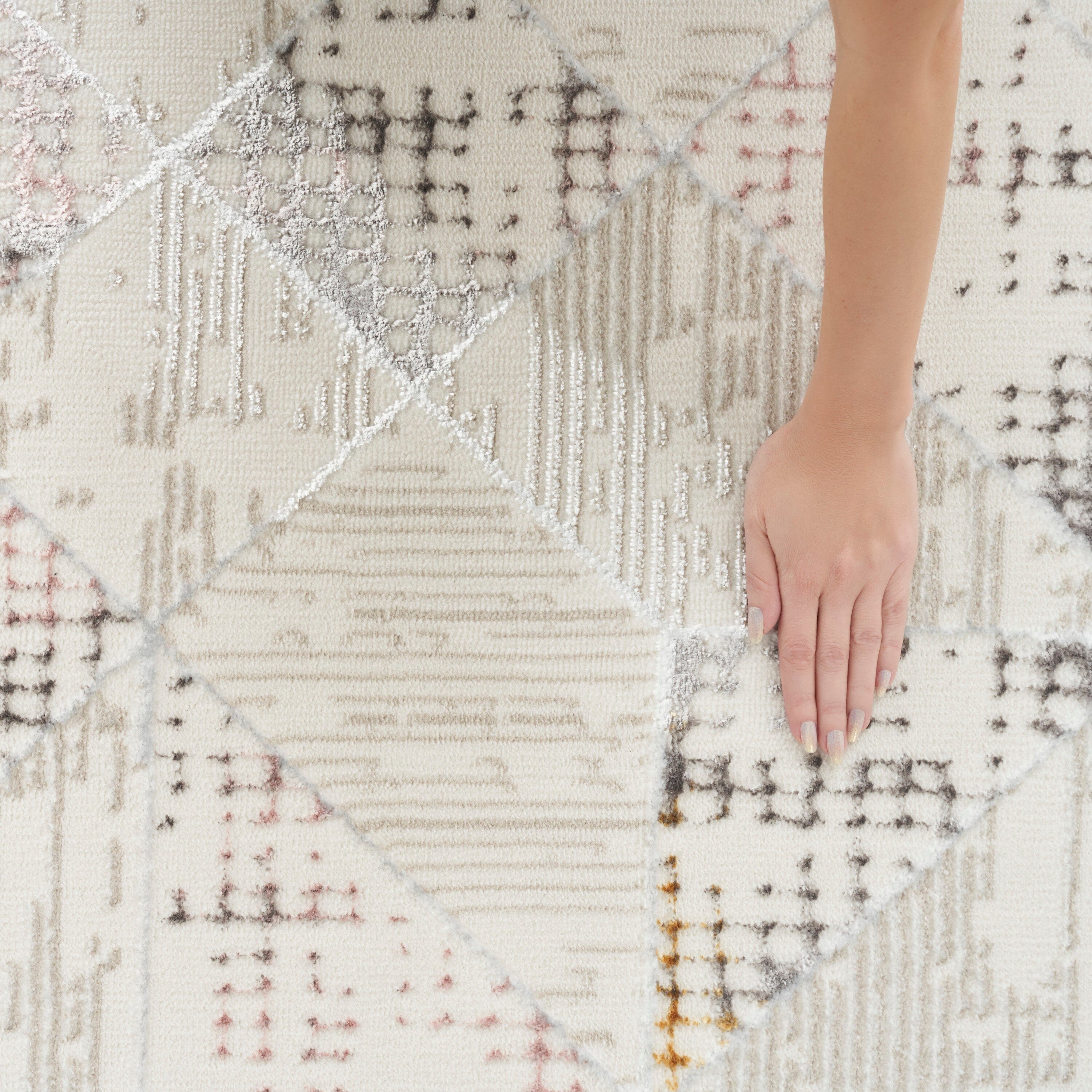 Nourison Glitz 7'10" x 9'10" Ivory/Multi Contemporary Indoor Rug Rug Nourison