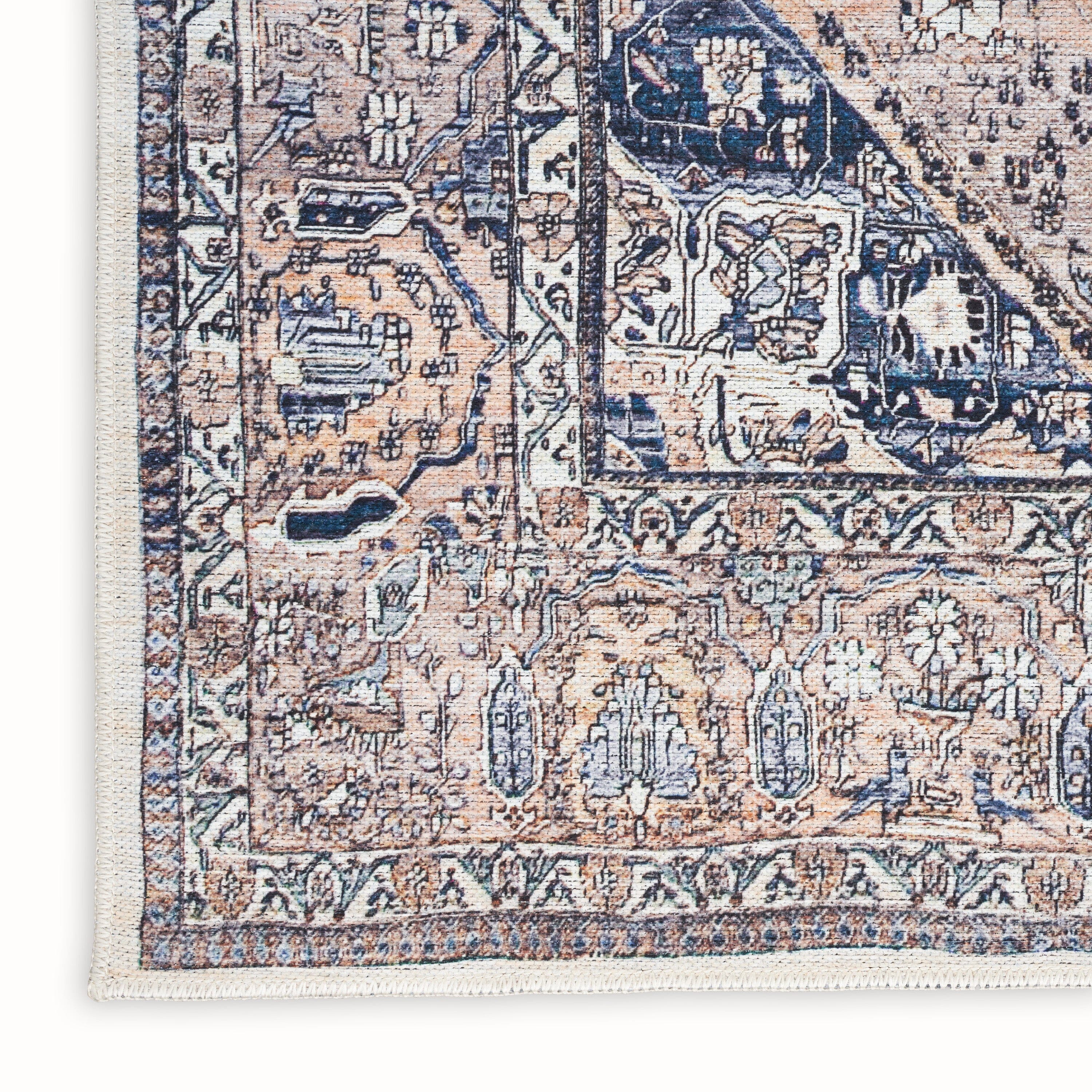 Nourison Grand Washables 7'10" x 9'10" Ivory Blue Vintage Indoor Rug Rug Nourison