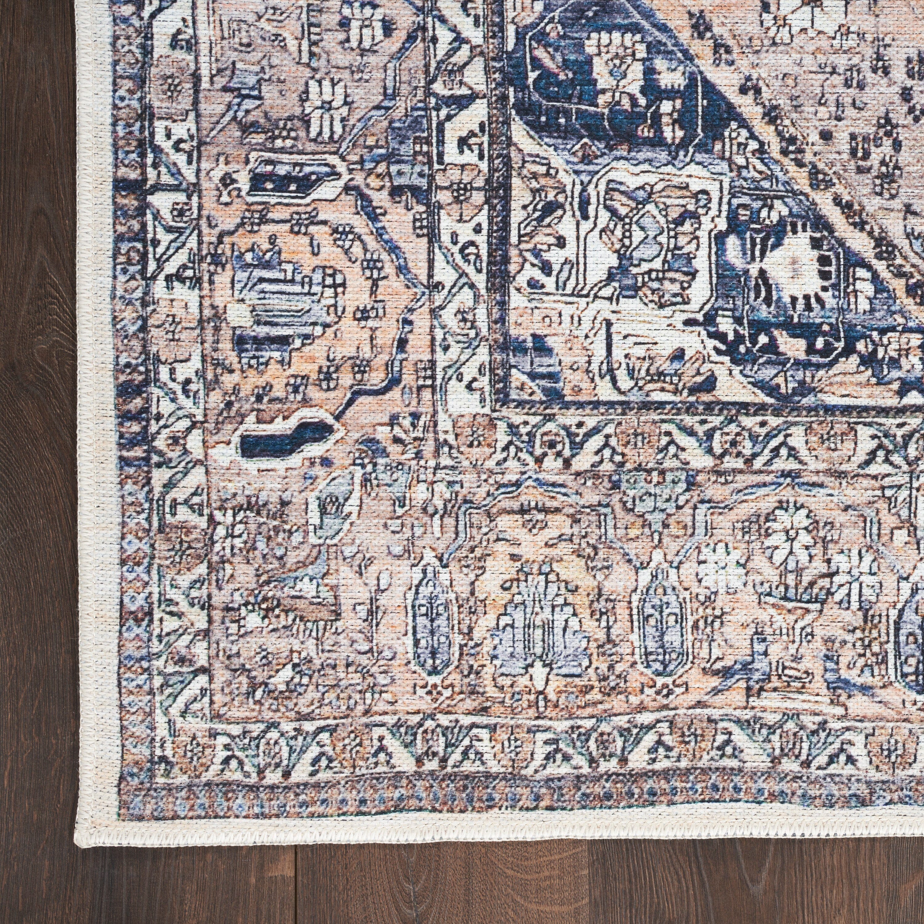 Nourison Grand Washables 7'10" x 9'10" Ivory Blue Vintage Indoor Rug Rug Nourison