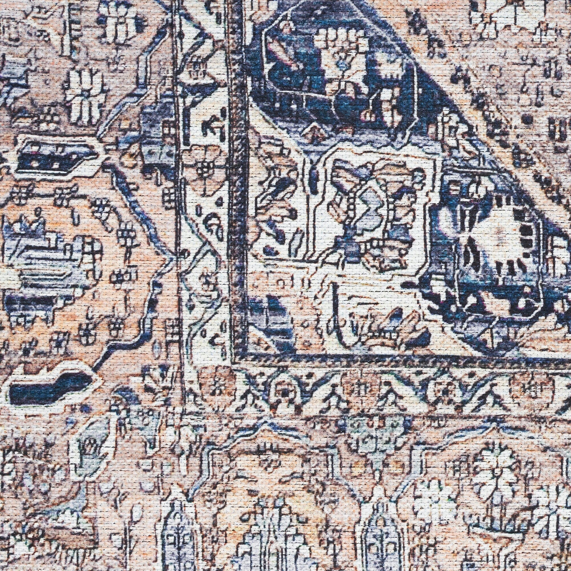 Nourison Grand Washables 7'10" x 9'10" Ivory Blue Vintage Indoor Rug Rug Nourison