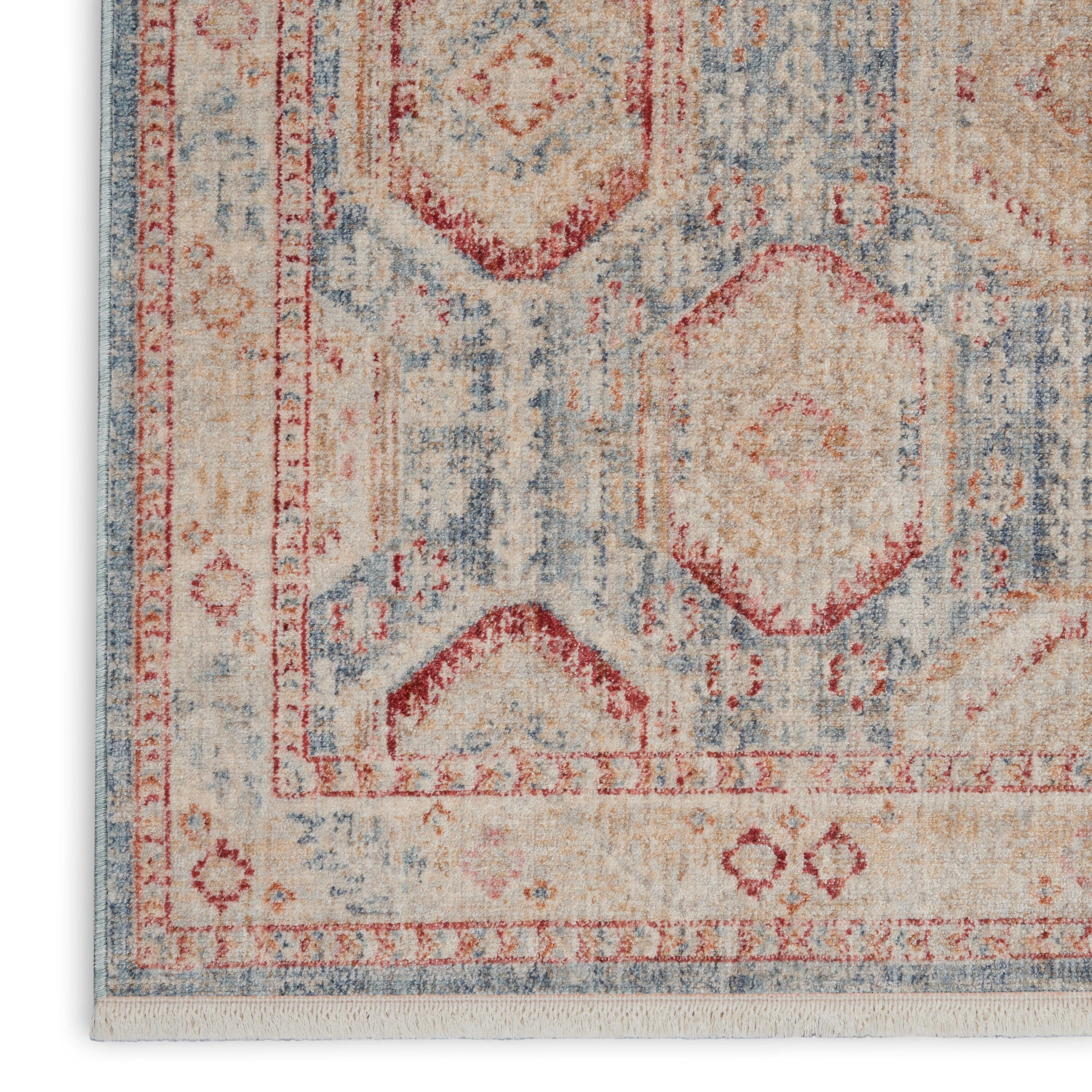 Nourison Homestead 2'7" x 10' Light Blue Multi Vintage Indoor Rug Rug Nourison