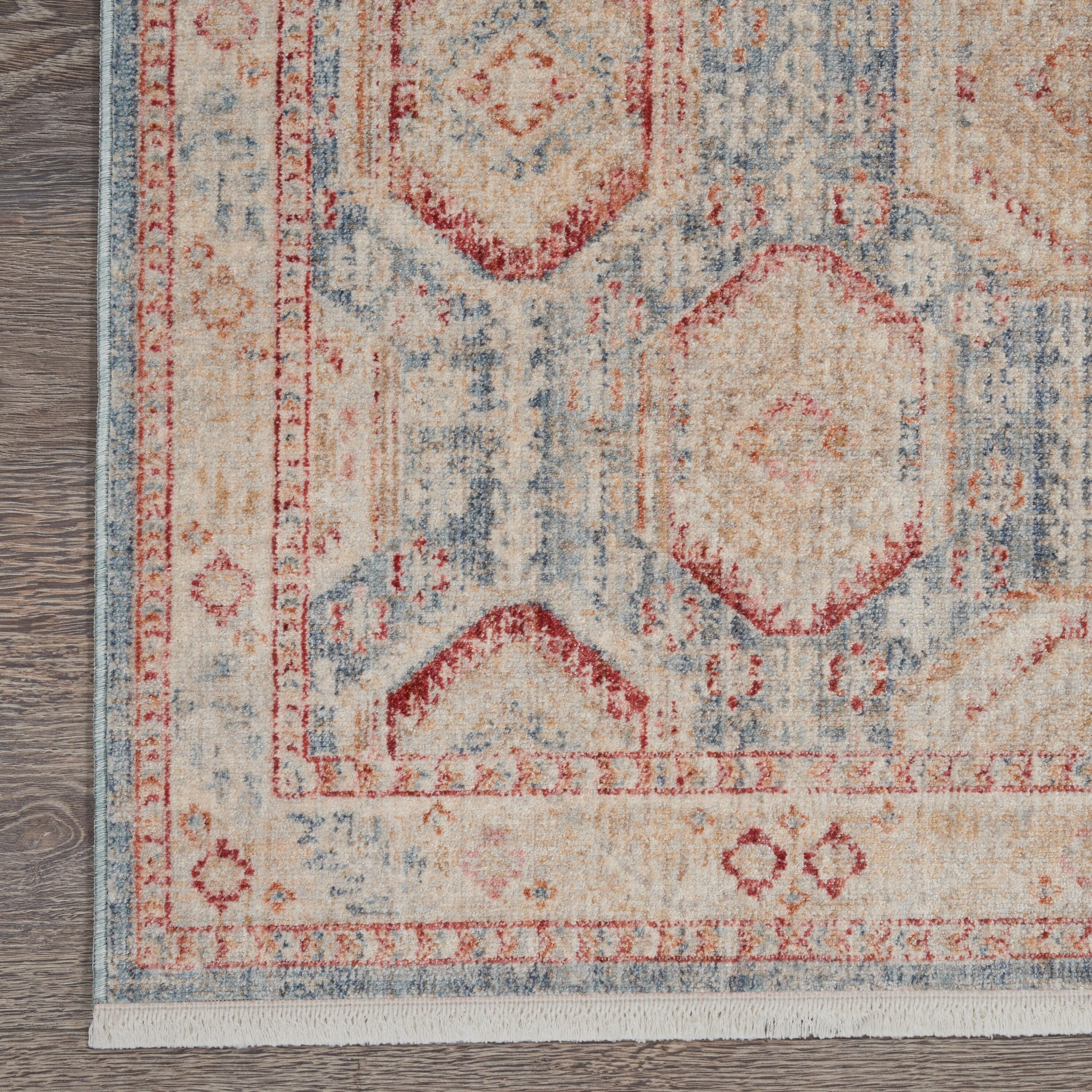 Nourison Homestead 2'7" x 10' Light Blue Multi Vintage Indoor Rug Rug Nourison