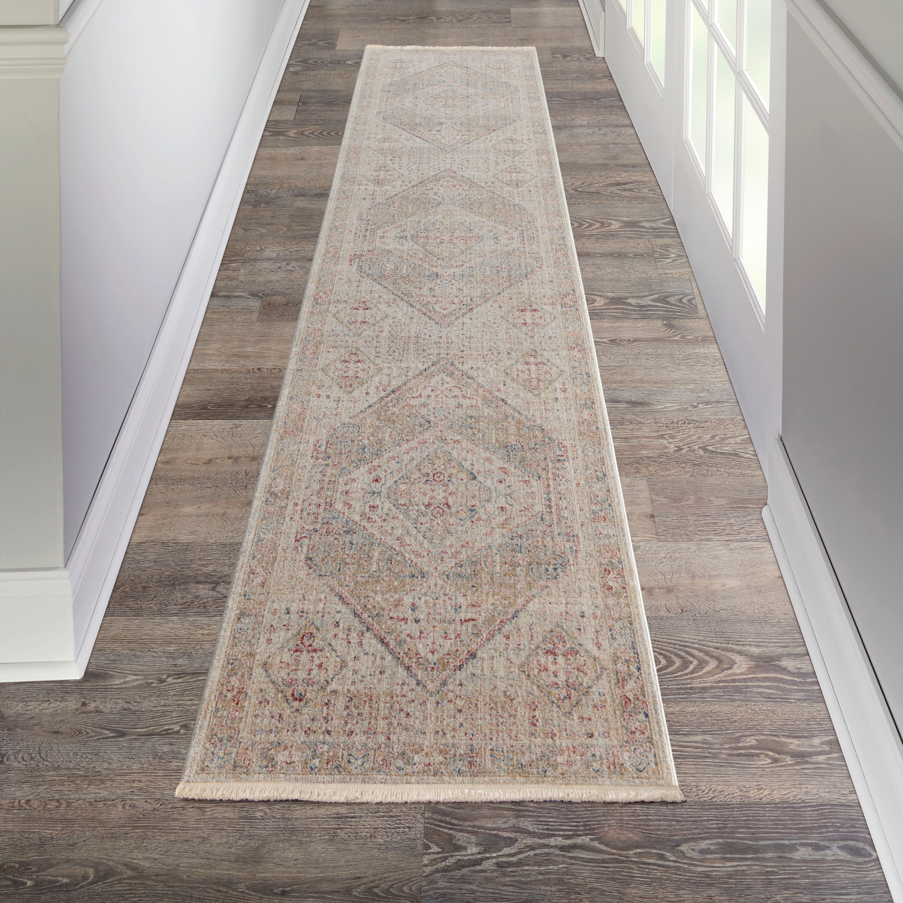 Nourison Homestead 2'7" x 12' Beige/Grey Vintage Indoor Rug Rug Nourison