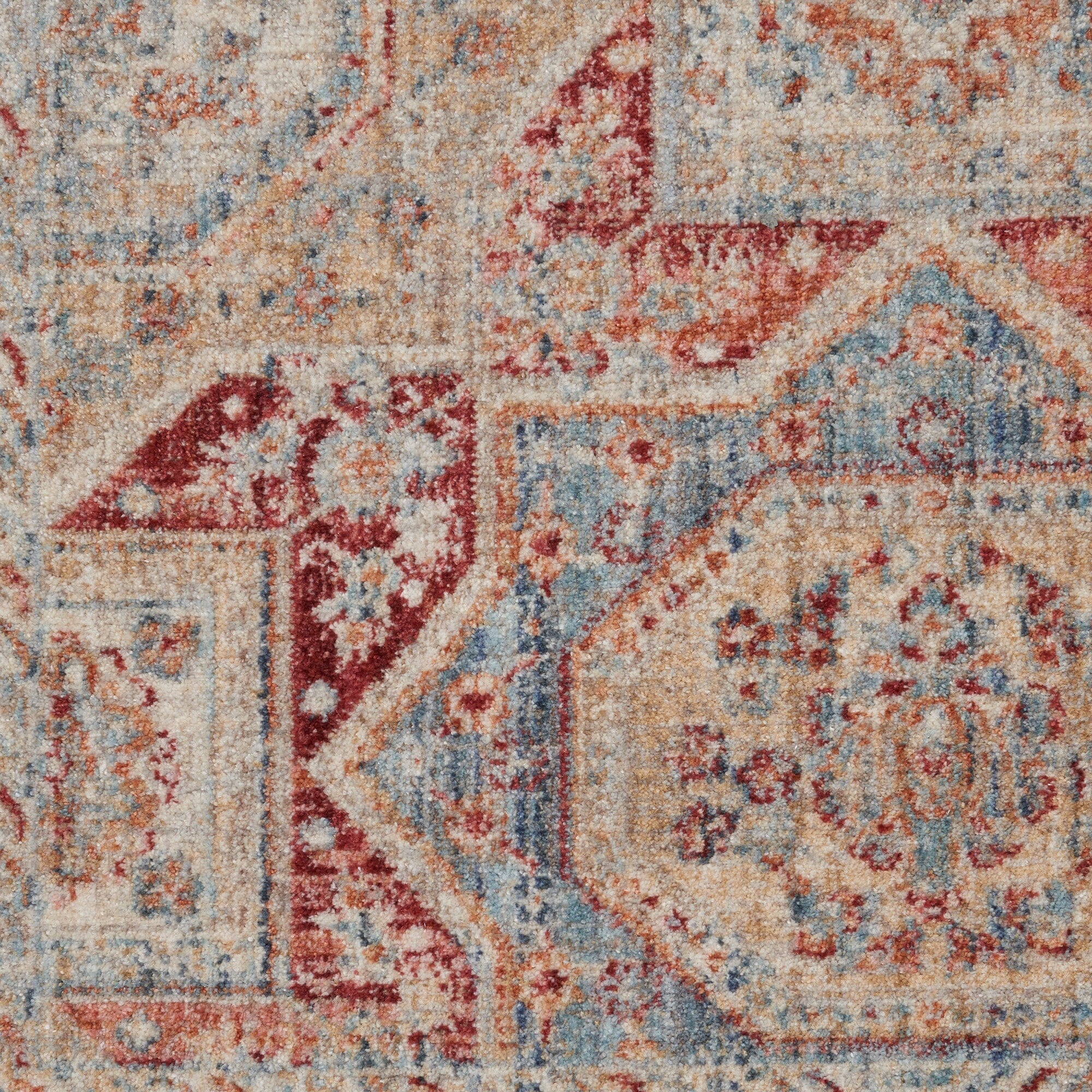Nourison Homestead 5'3" x 7'8" Blue/Brick Vintage Indoor Rug Rug Nourison