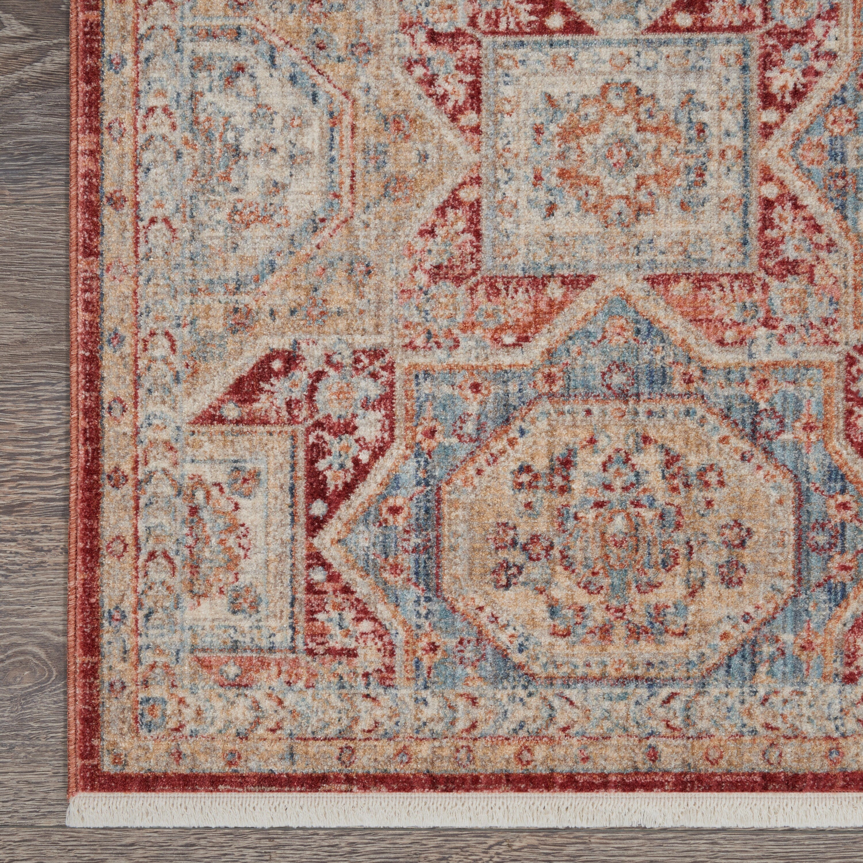 Nourison Homestead 5'3" x 7'8" Blue/Brick Vintage Indoor Rug Rug Nourison