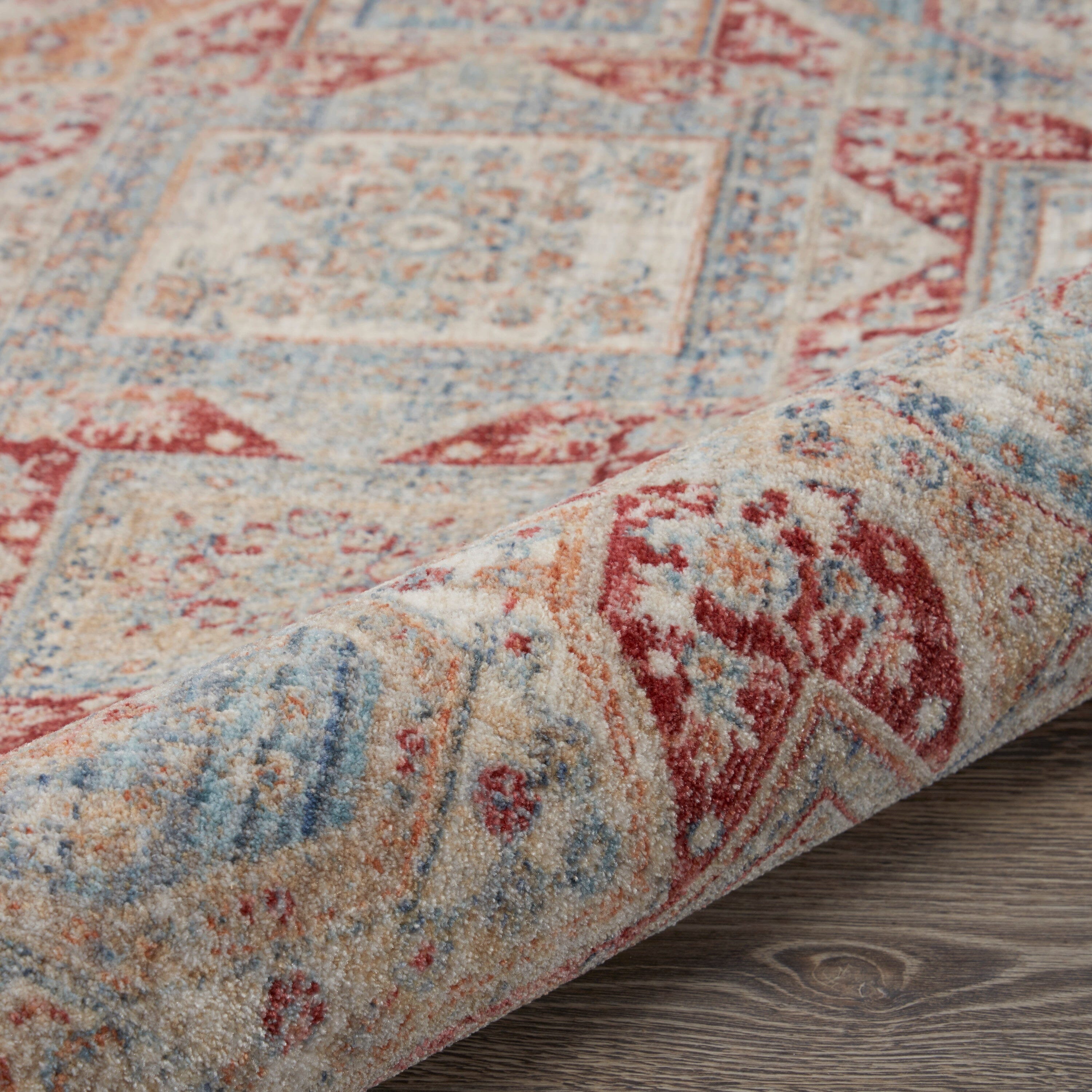 Nourison Homestead 5'3" x 7'8" Blue/Brick Vintage Indoor Rug Rug Nourison