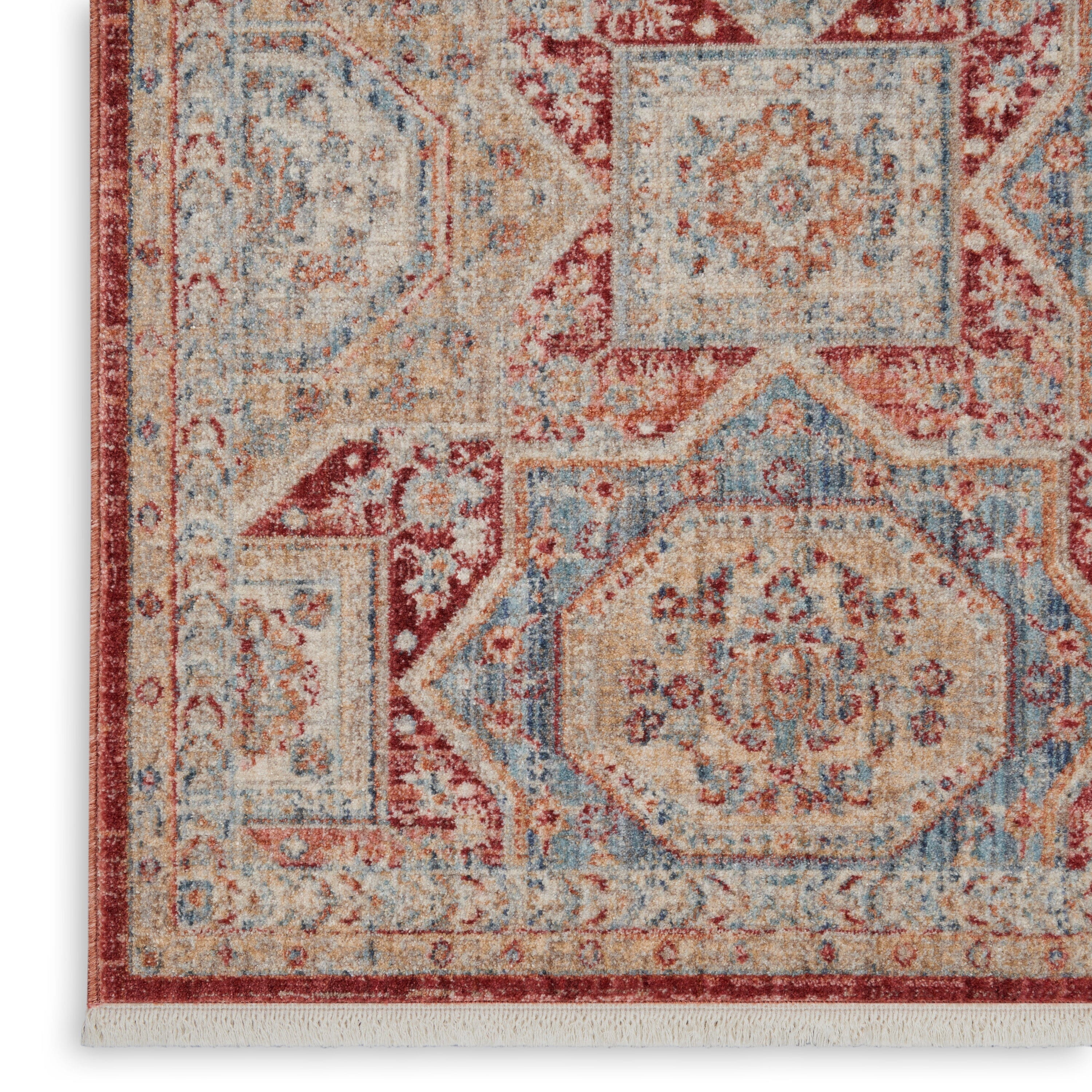 Nourison Homestead 5'3" x 7'8" Blue/Brick Vintage Indoor Rug Rug Nourison