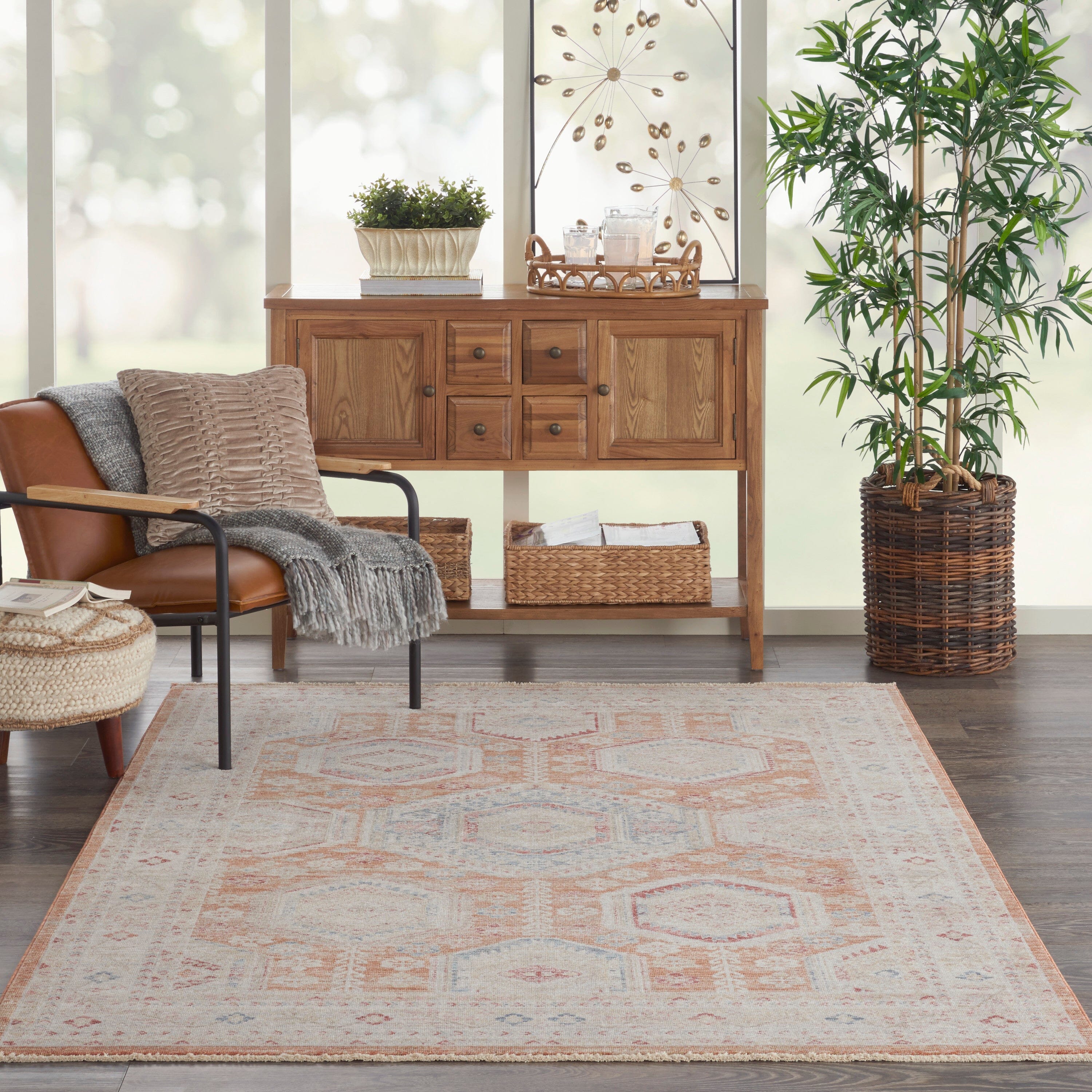 Nourison Homestead 5'3" x 7'8" Brick Vintage Indoor Rug Rug Nourison