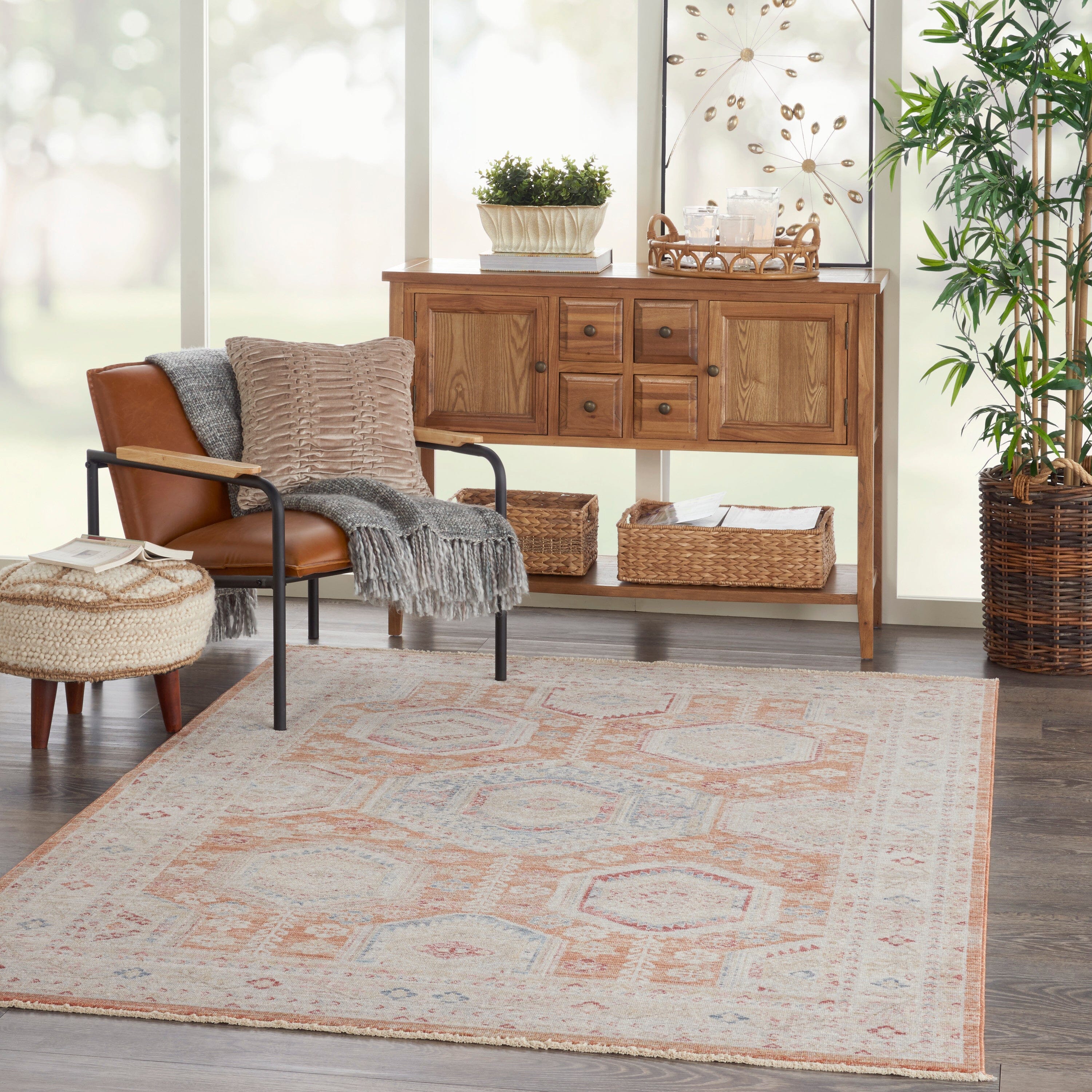 Nourison Homestead 5'3" x 7'8" Brick Vintage Indoor Rug Rug Nourison