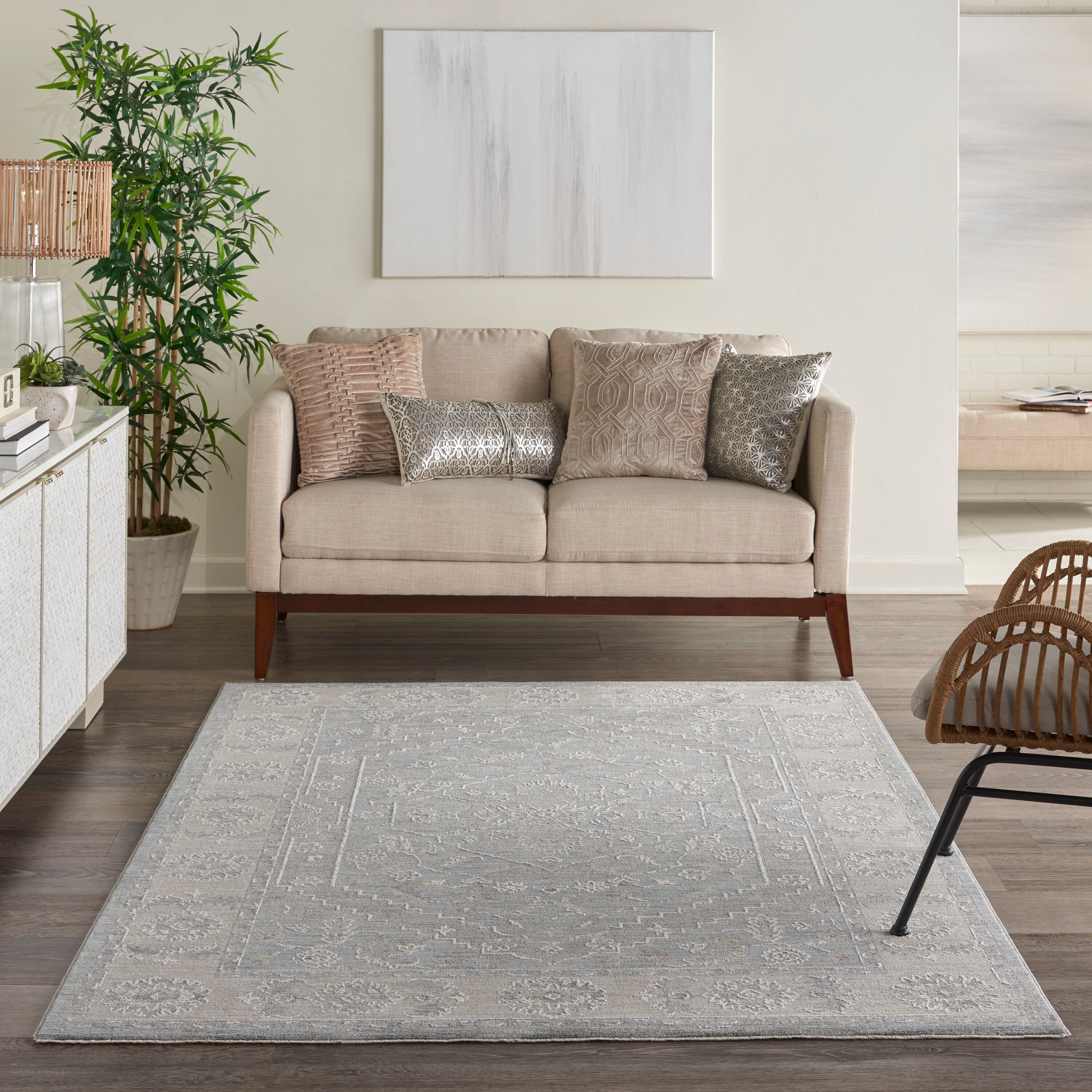 Nourison Infinite 3'11" x 5'11" Blue Vintage Indoor Rug Rug Nourison