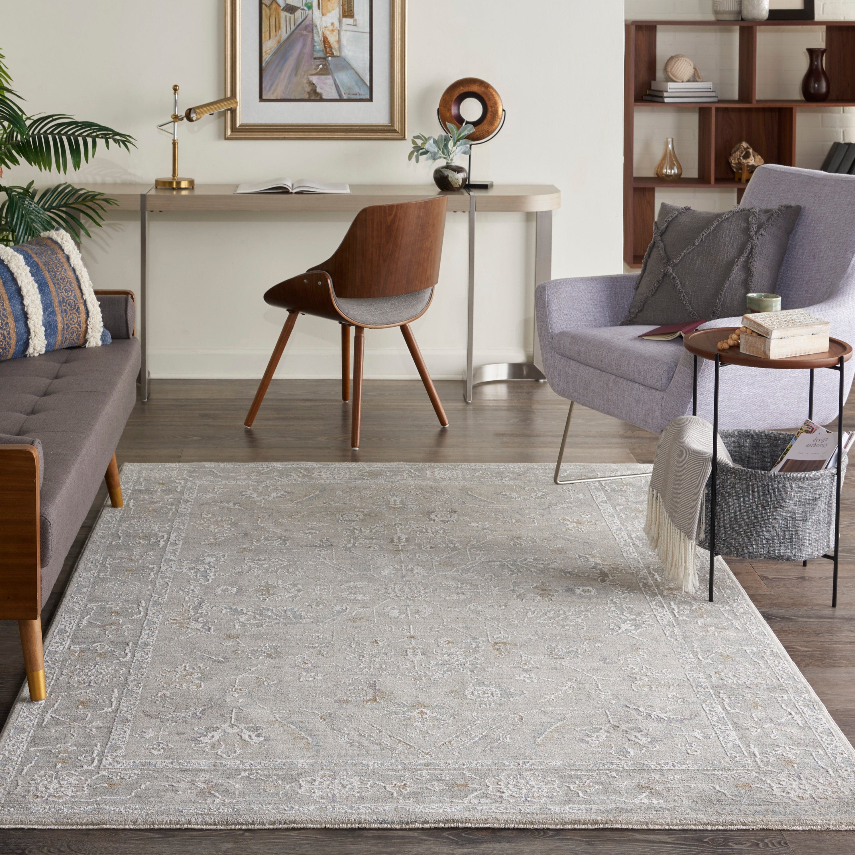 Nourison Infinite 3'11" x 5'11" Lt Grey Vintage Indoor Rug Rug Nourison