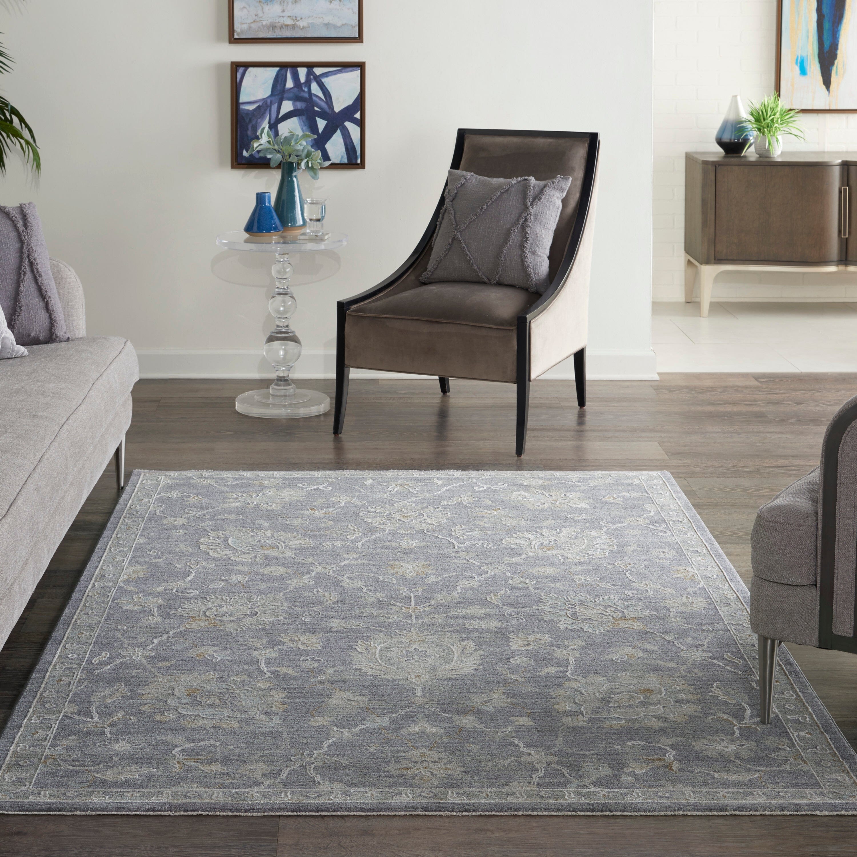 Nourison Infinite 5'3" x 7'8" Charcoal Vintage Indoor Rug Rug Nourison
