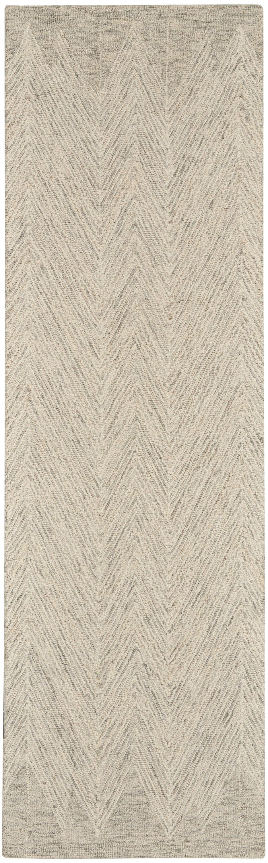 Nourison Interlock 2'3" x 7'6" Ivory/Grey Modern Indoor Rug Rug Nourison