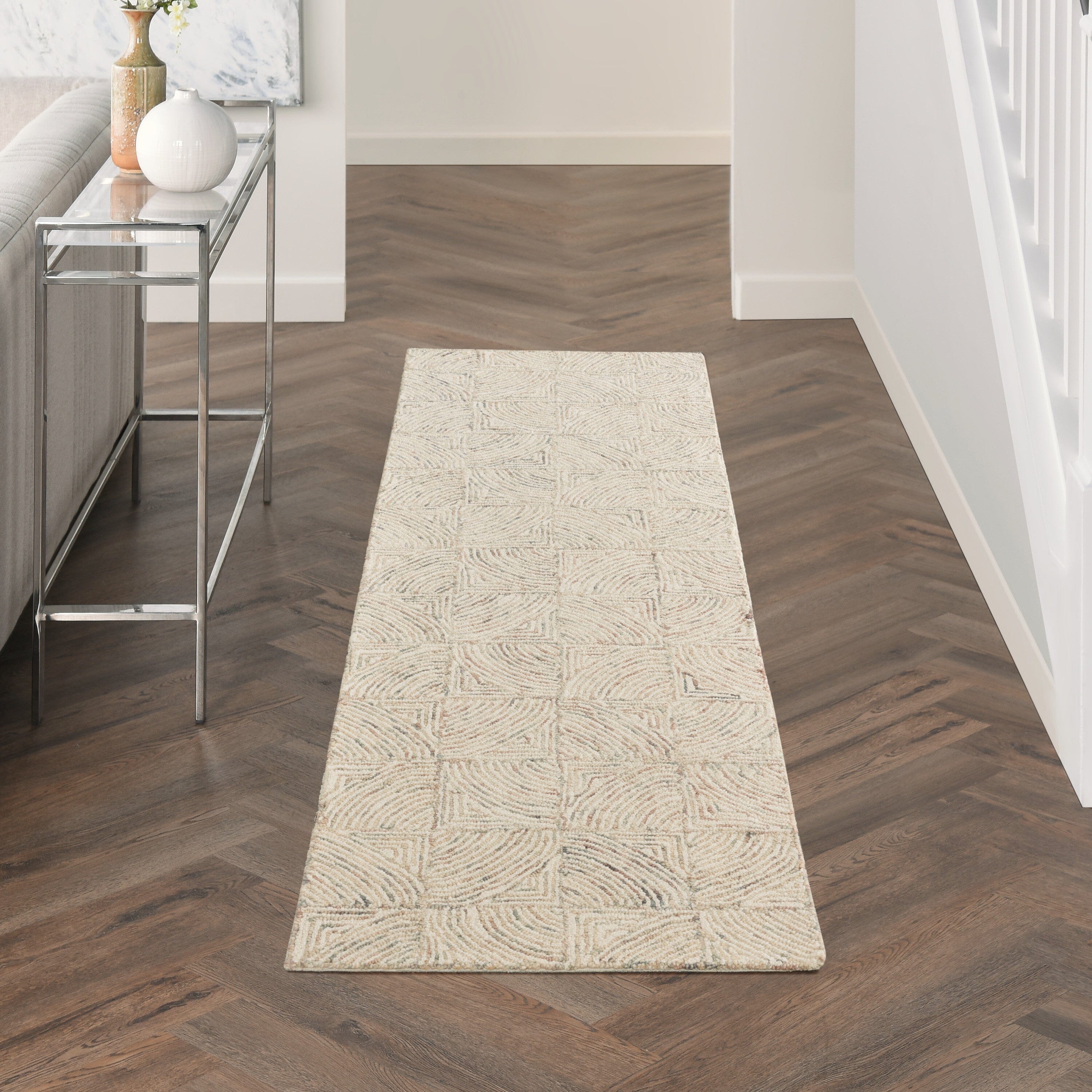 Nourison Interlock 2'3" x 7'6" Ivory/Multi Modern Indoor Rug Rug Nourison