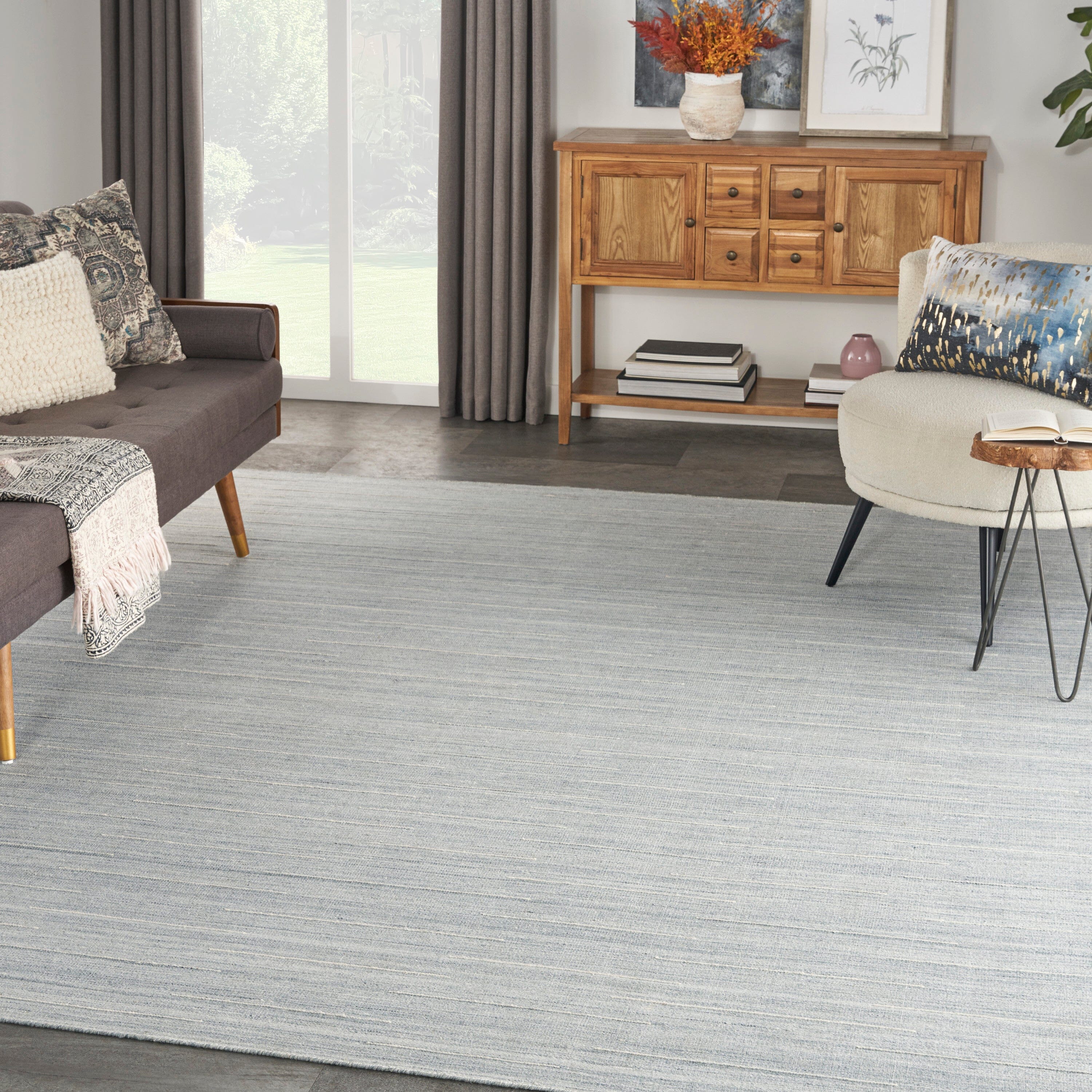 Nourison Interweave 10' x 14' Light Blue Modern Indoor Rug Rug Nourison