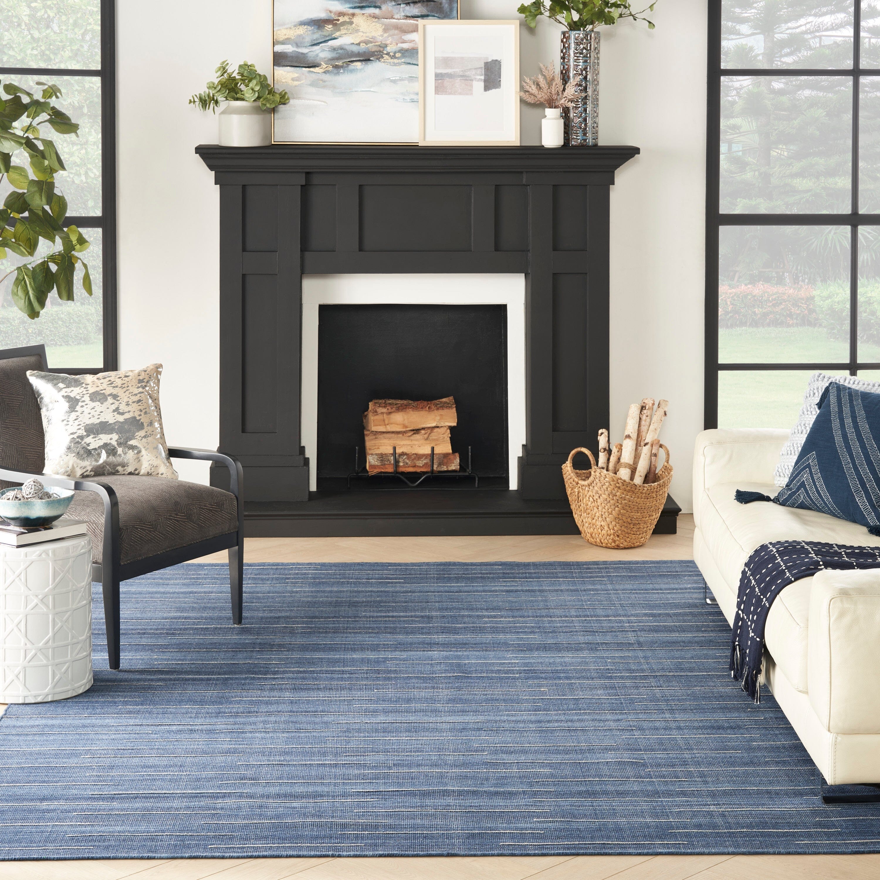 Nourison Interweave 10' x 14' Navy Modern Indoor Rug Rug Nourison