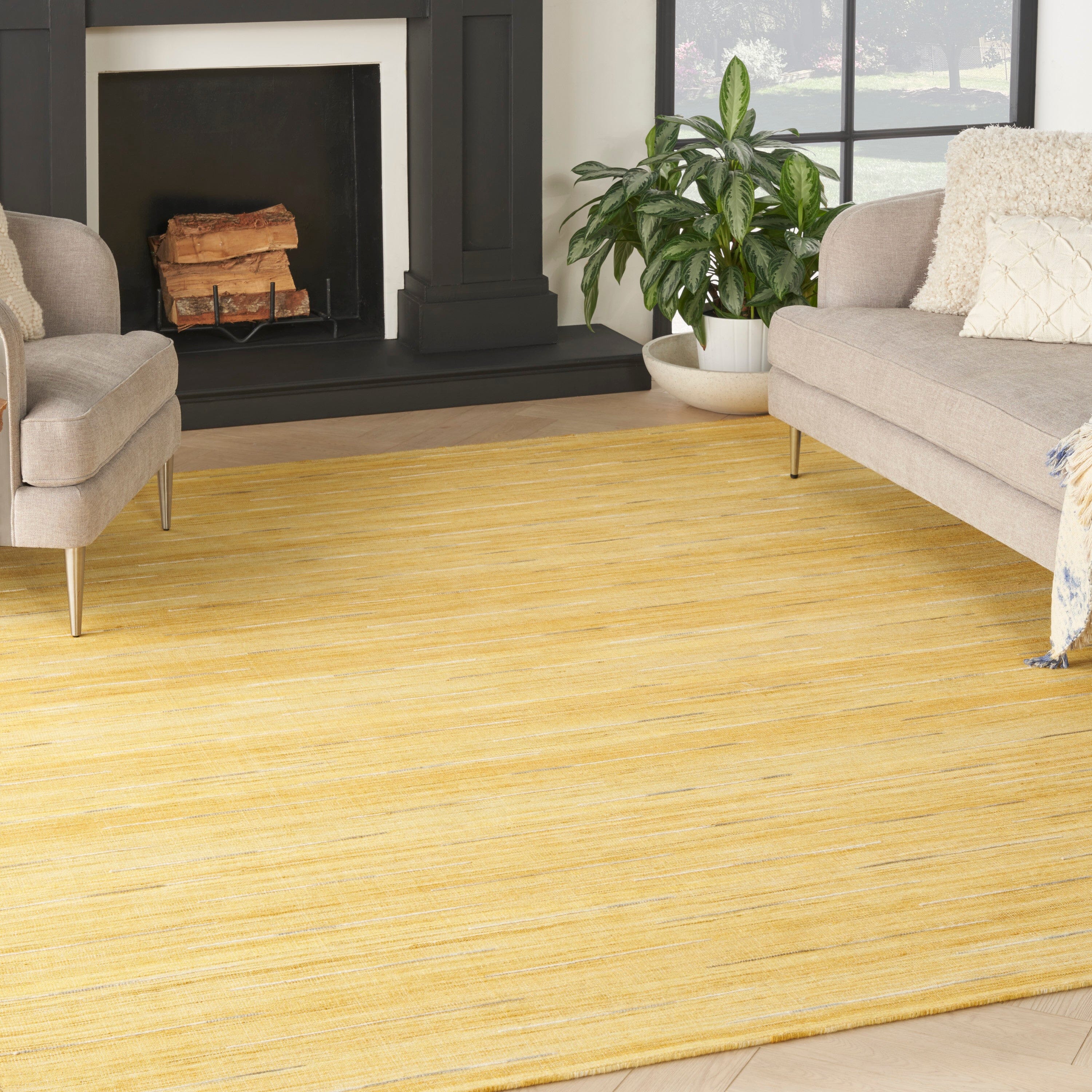 Nourison Interweave 10' x 14' Yellow Modern Indoor Rug Rug Nourison