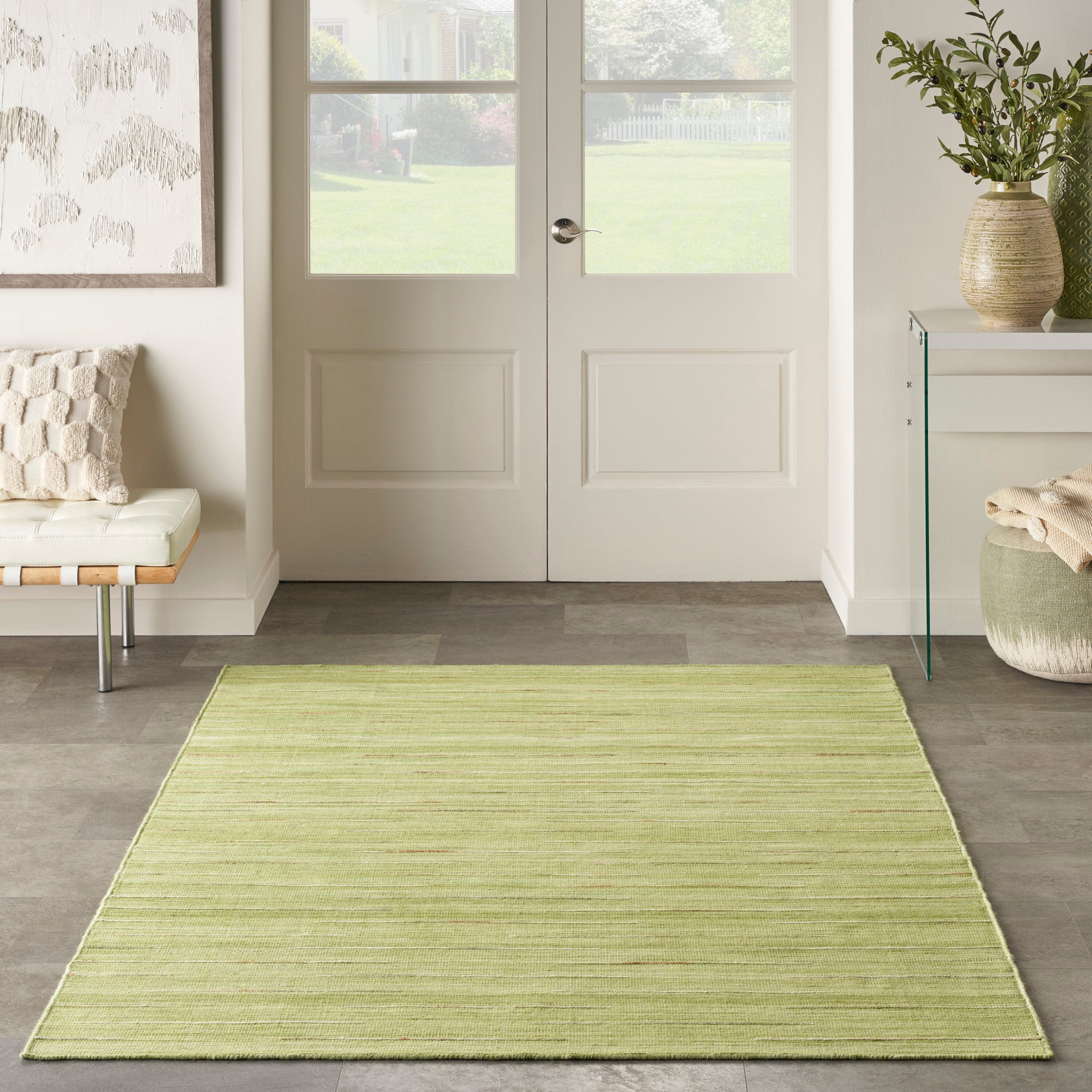 Nourison Interweave 6' x 9' Green Modern Indoor Rug Rug Nourison