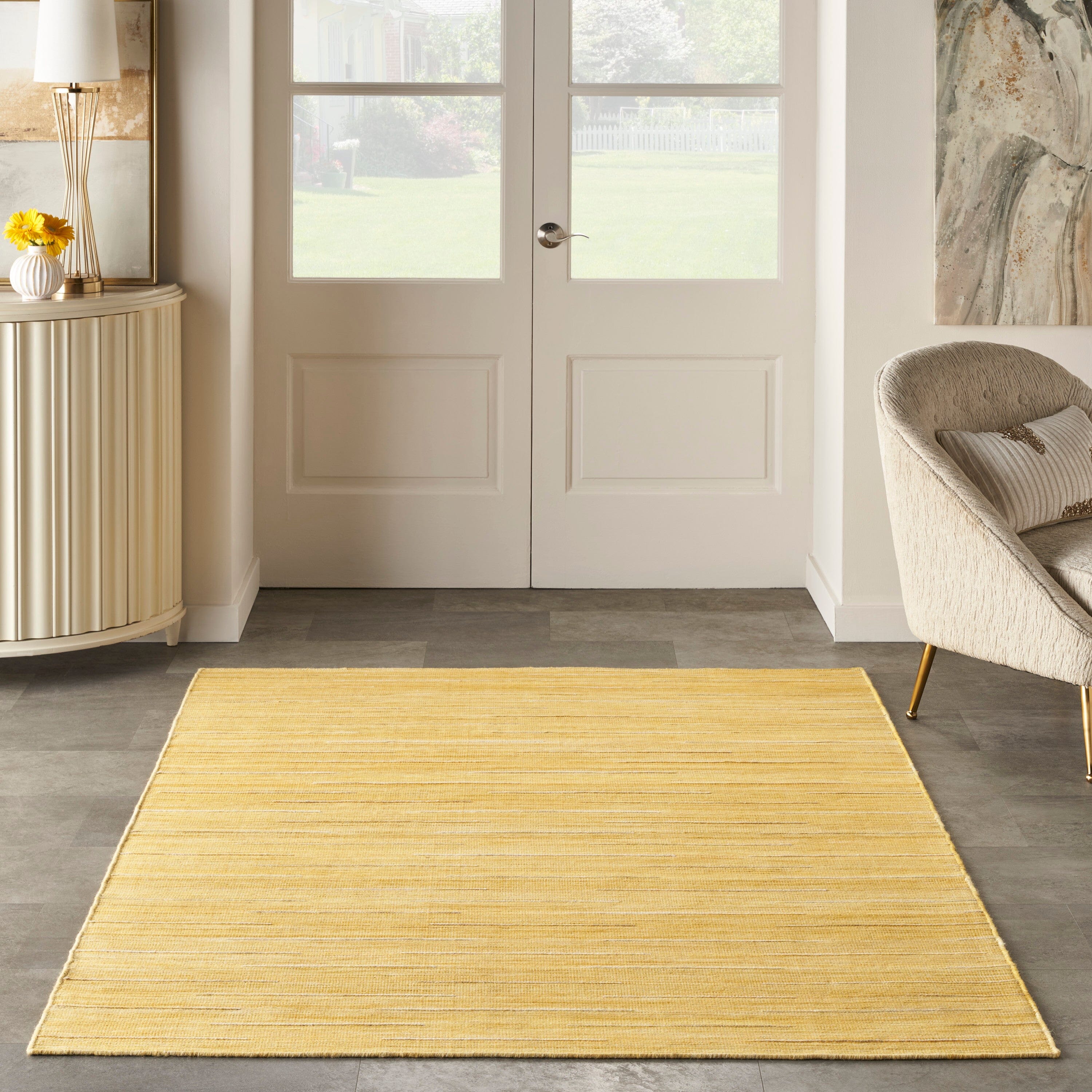 Nourison Interweave 6' x 9' Yellow Modern Indoor Rug Rug Nourison