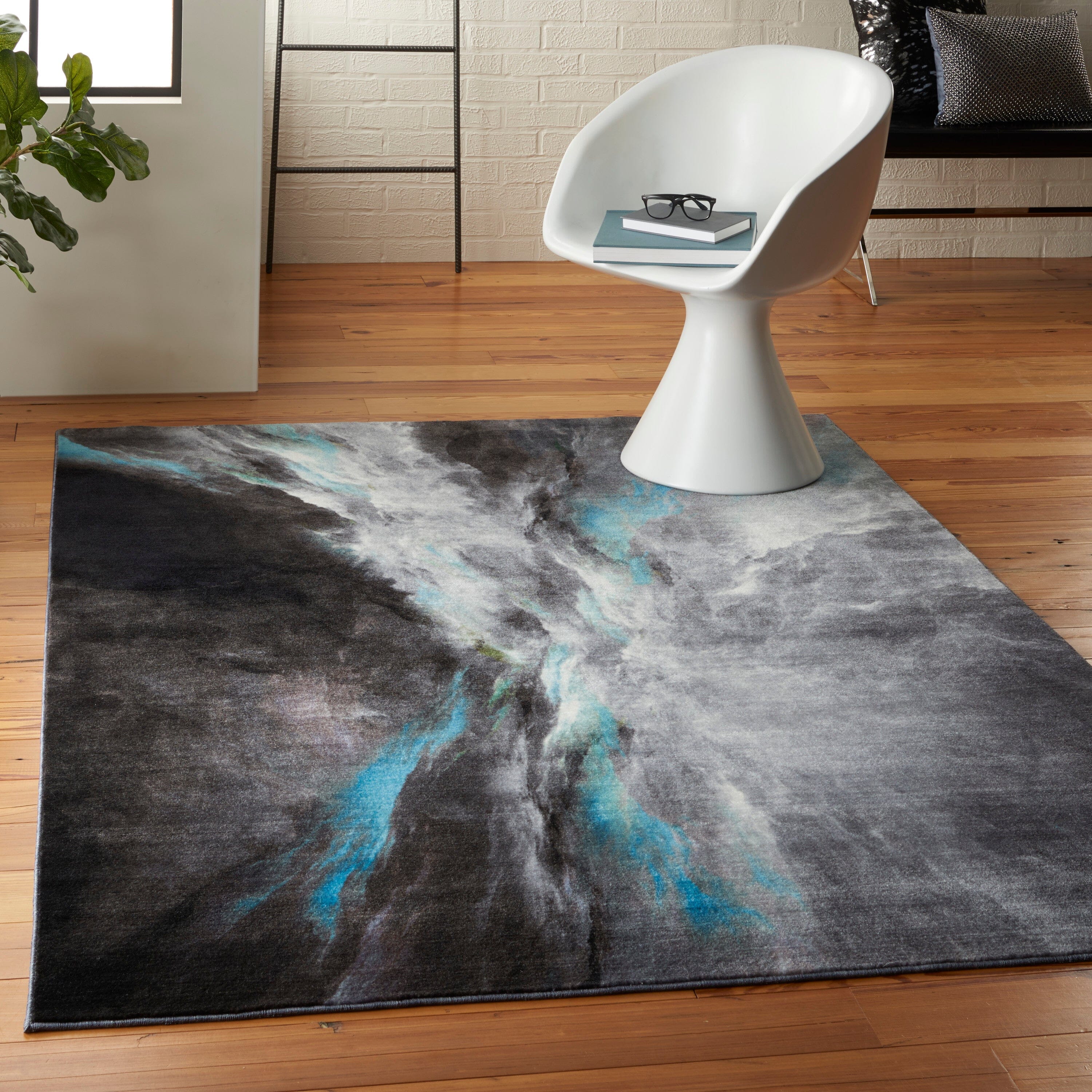 Nourison Le Reve 5'3" x 7'3" Charcoal/Multicolor Modern Indoor Rug Rug Nourison
