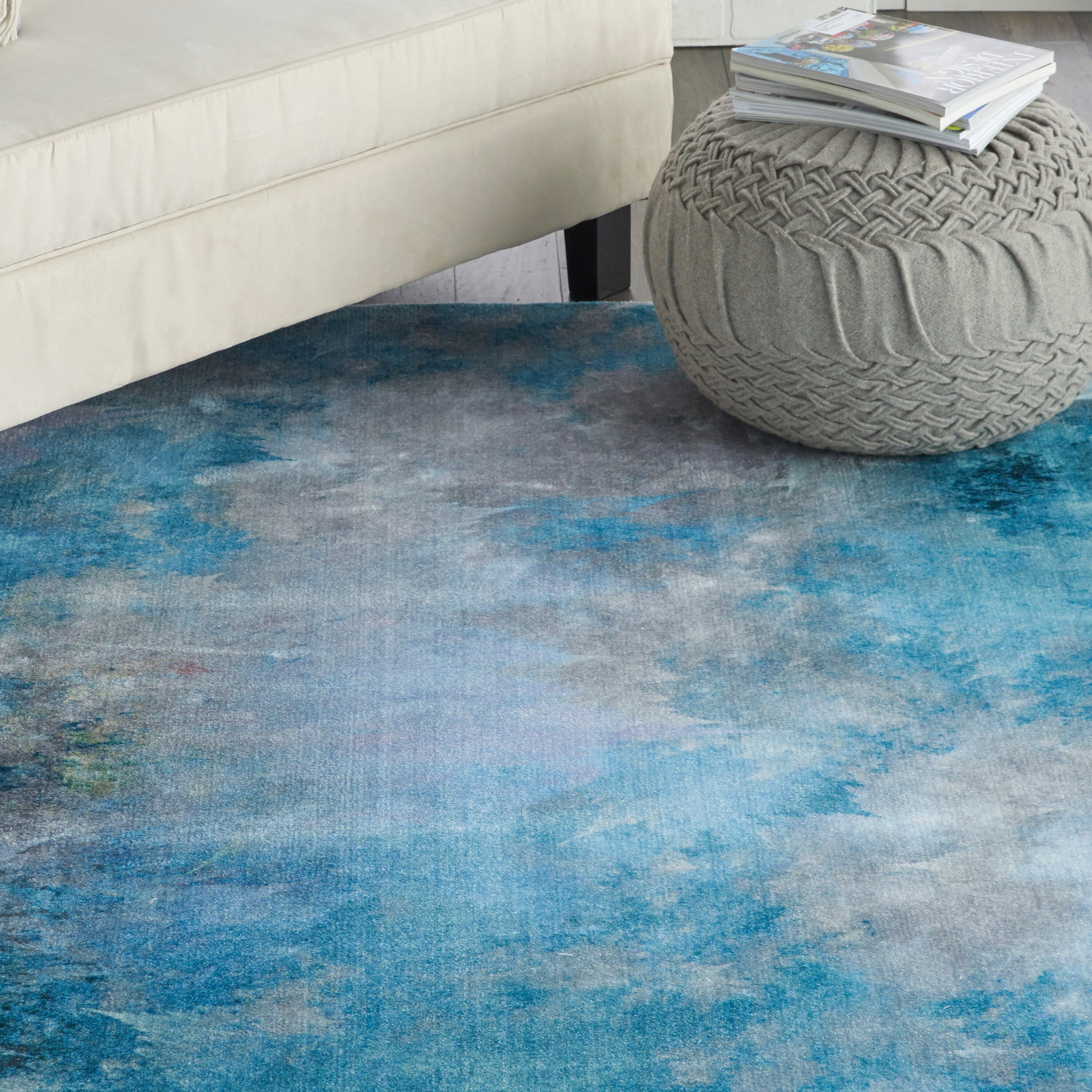 Nourison Le Reve 7'9" x 9'9" Seafoam Modern Indoor Rug Rug Nourison