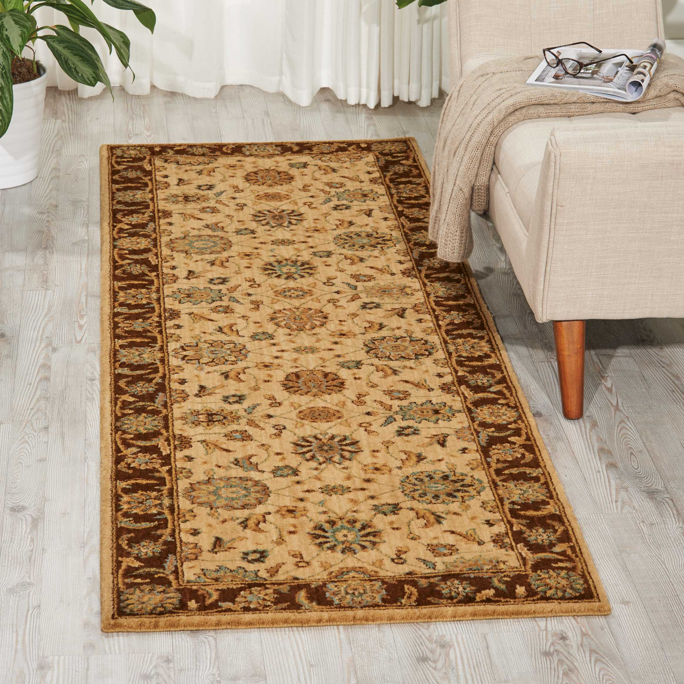 Nourison Living Treasures 2'6" x 12' Beige Traditional Indoor Rug Rug Nourison