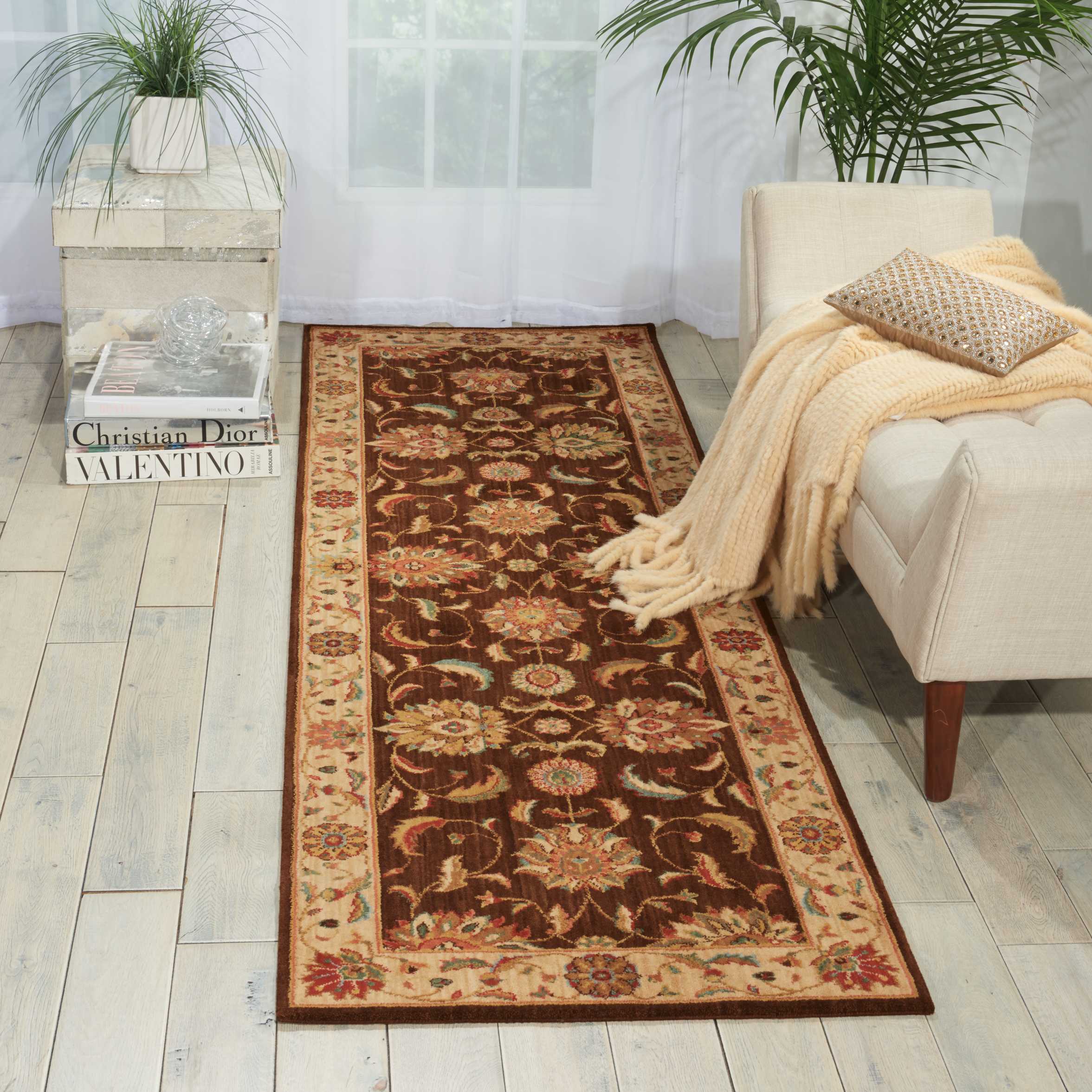 Nourison Living Treasures 2'6" x 12' Brown Traditional Indoor Rug Rug Nourison