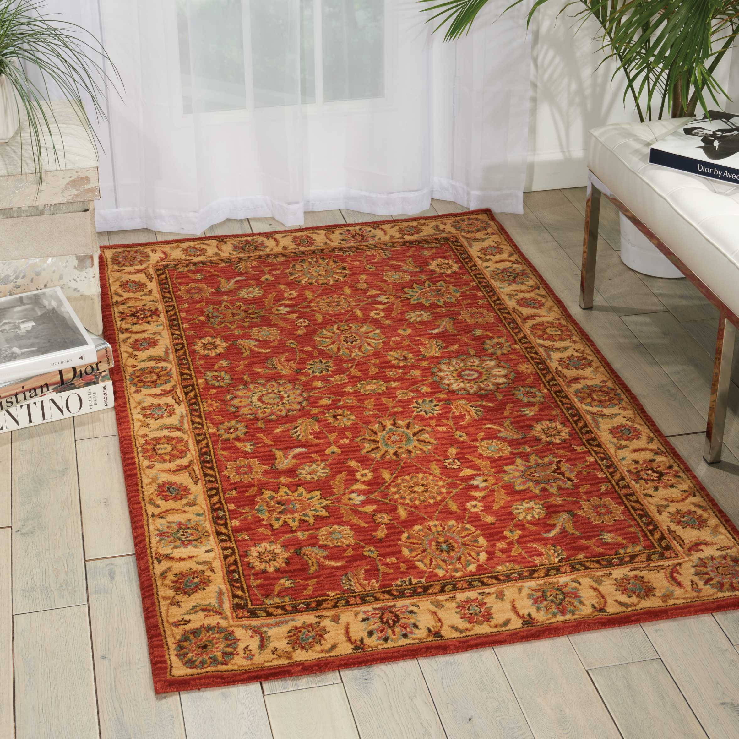 Nourison Living Treasures 3'6" x 5'6" Rust Traditional Indoor Rug Rug Nourison