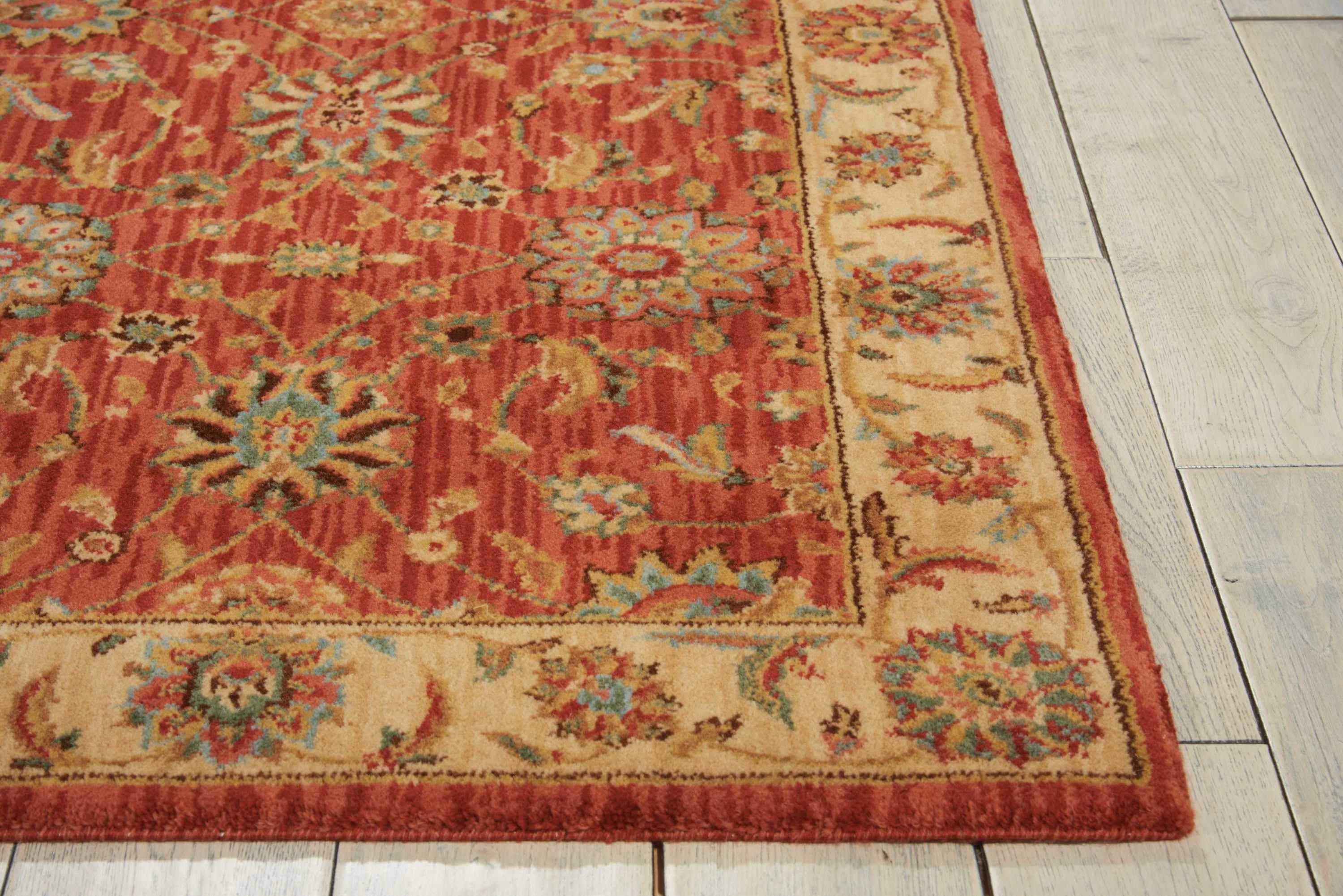 Nourison Living Treasures 3'6" x 5'6" Rust Traditional Indoor Rug Rug Nourison