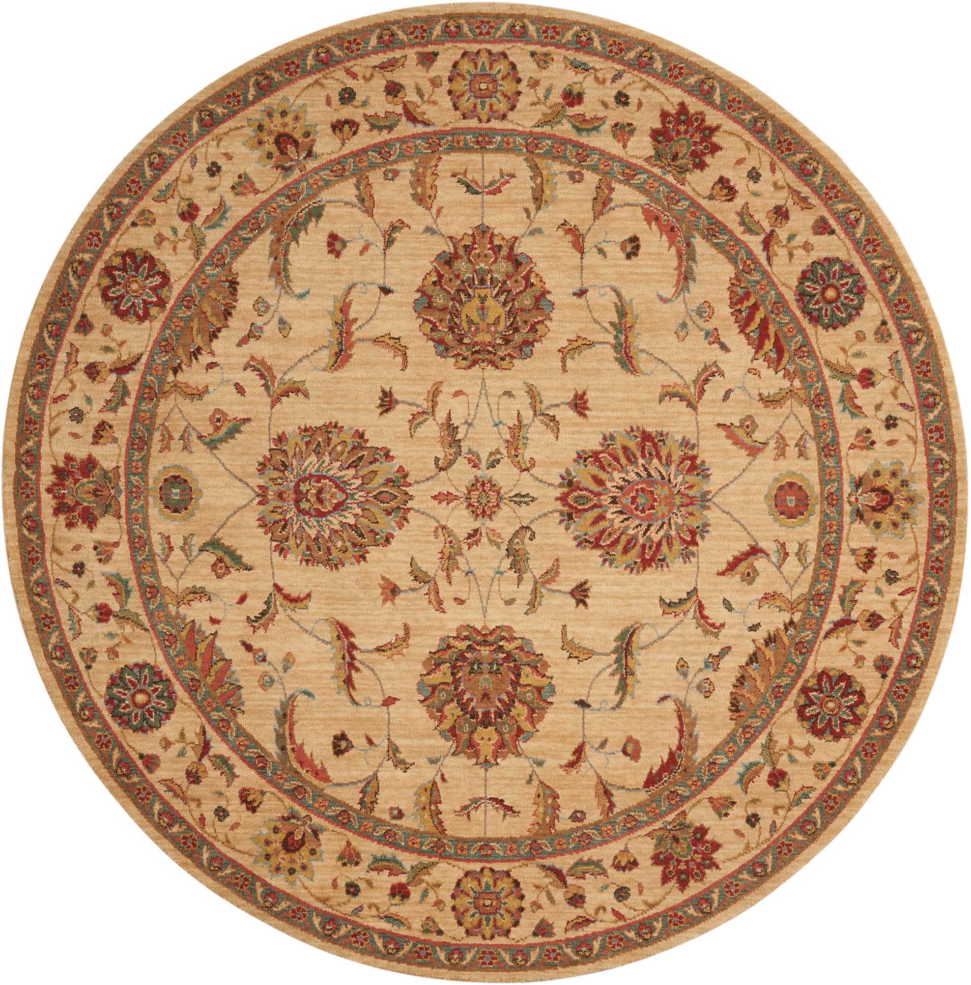 Nourison Living Treasures 5'10" x Round Ivory Traditional Indoor Rug Rug Nourison